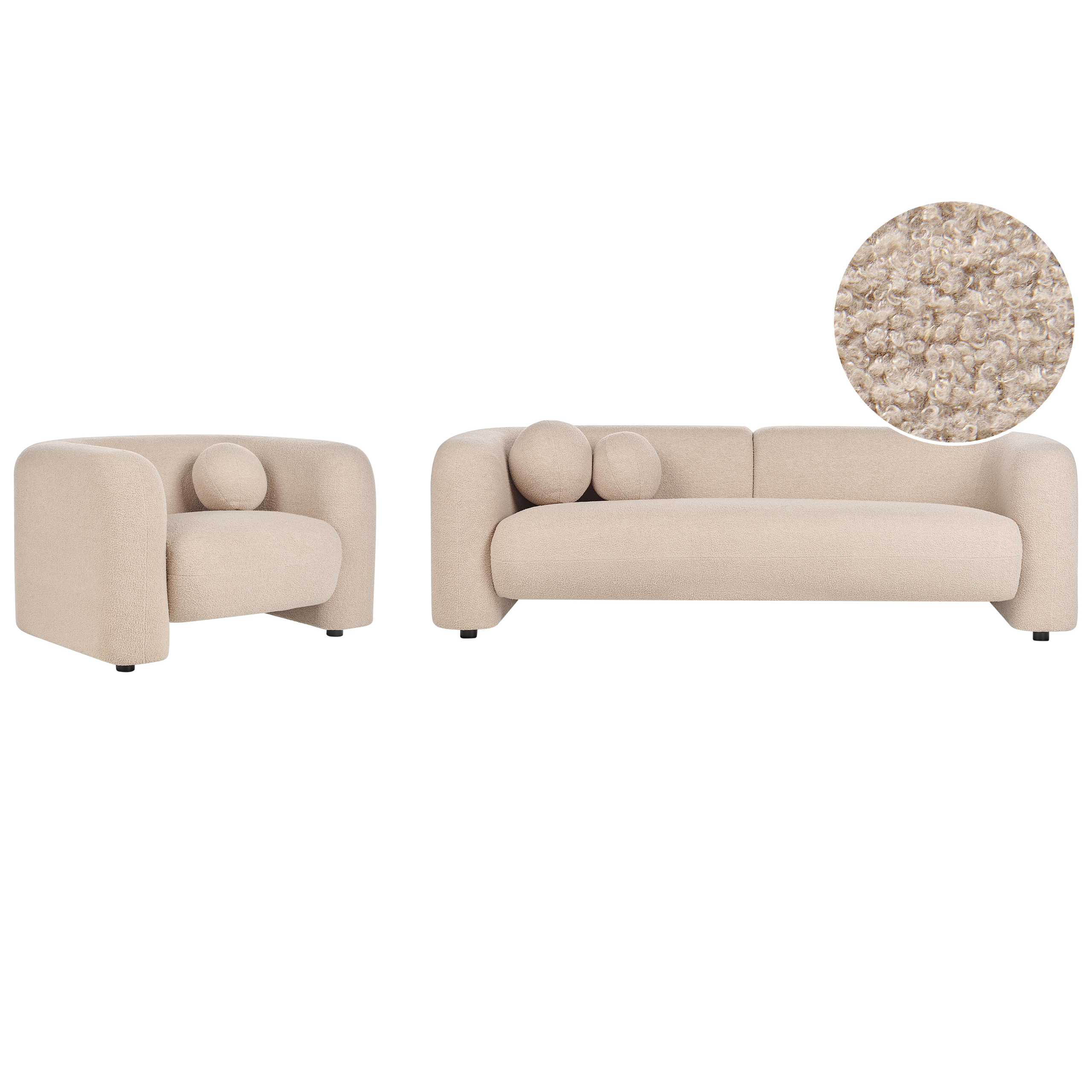 Bankenset 4-zits bouclé beige LEIREN