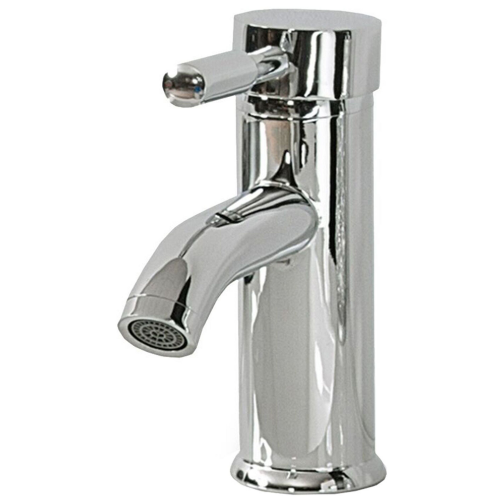 Image of Rubinetto lavabo Rubinetto monocomando per bagno moderno in metallo cromato argento