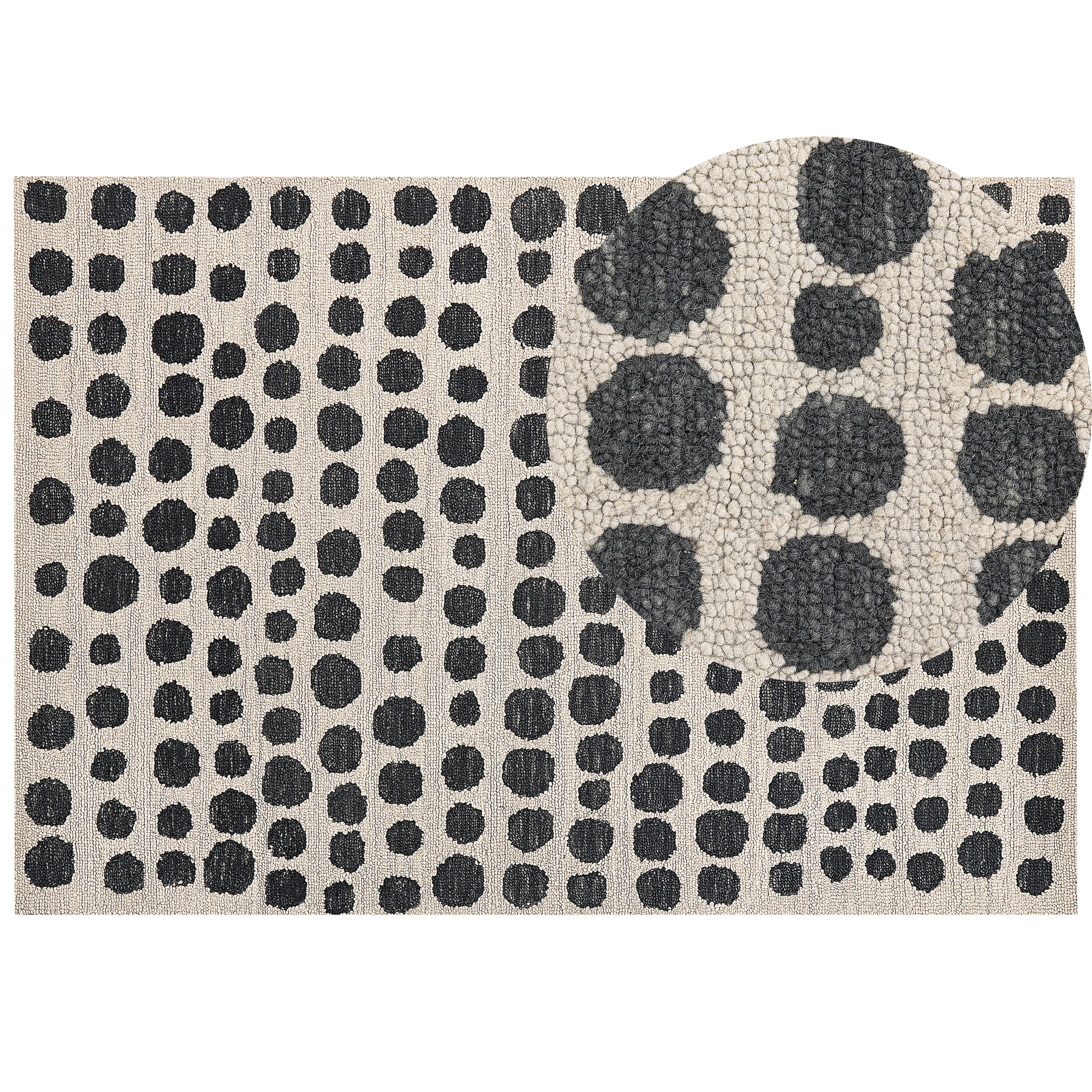 Vloerkleed wol beige/zwart 160 x 230 cm HAVRAN