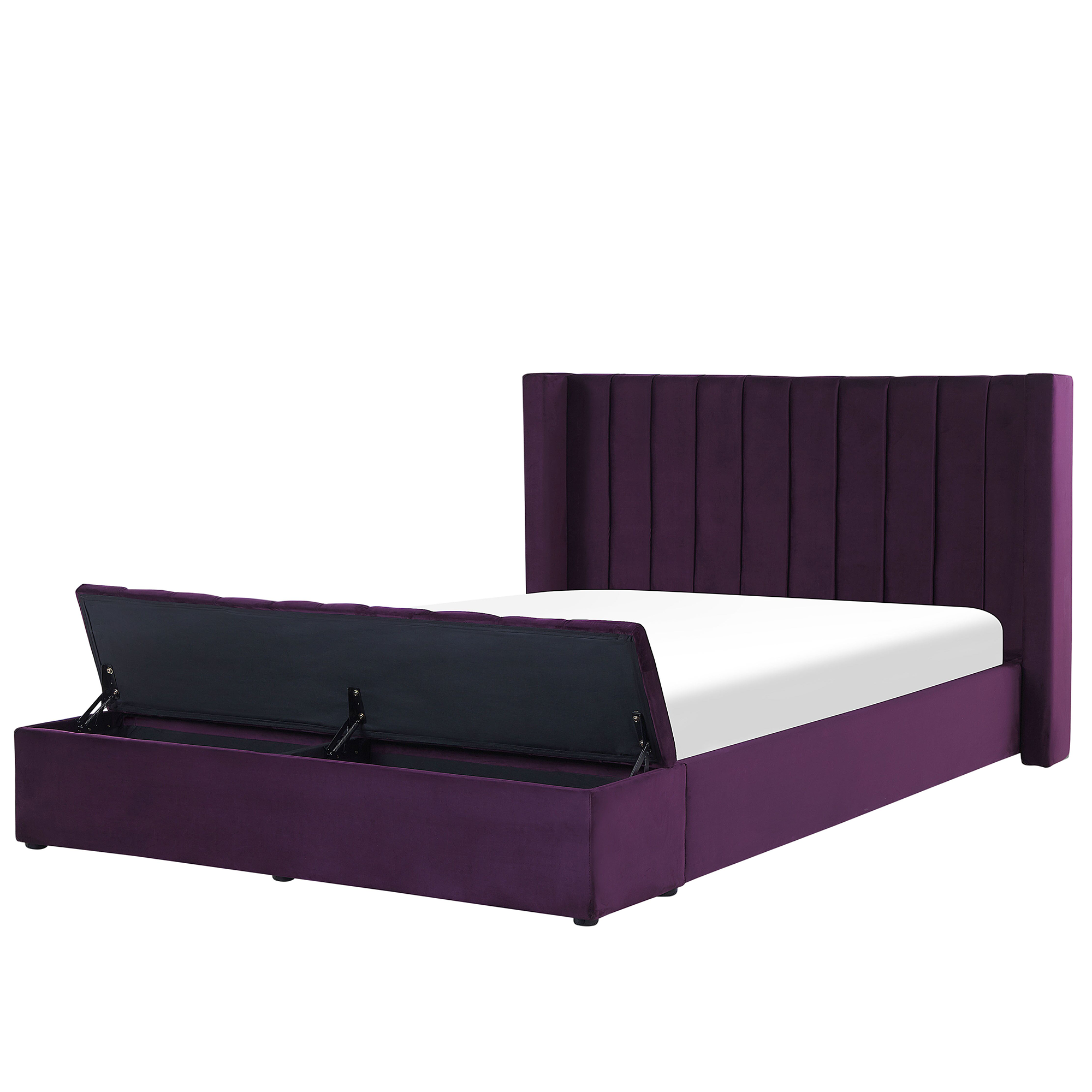 Bed met opbergruimte fluweel paars 160 x 200 cm NOYERS