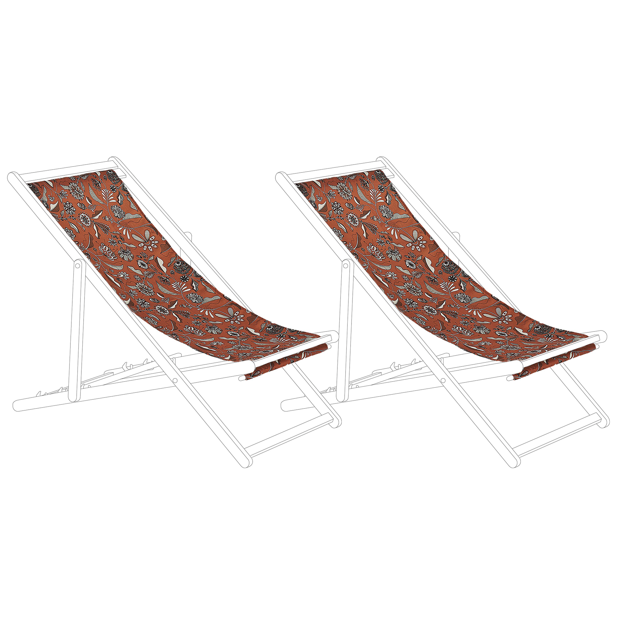 Doeken voor ligstoelen set van 2 bloemenmotief ANZIO/AVELLINO