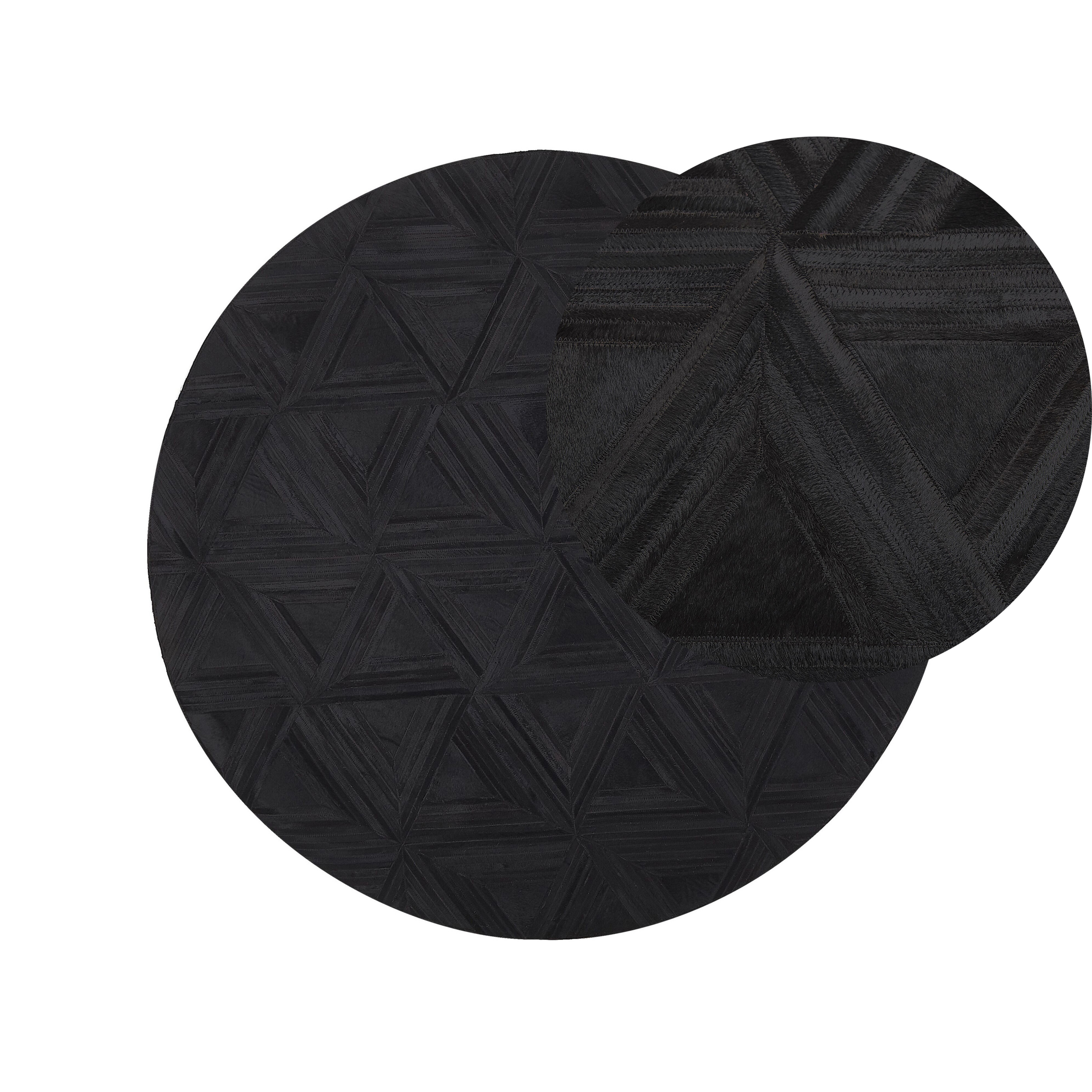Vloerkleed patchwork zwart ⌀ 140 cm KASAR