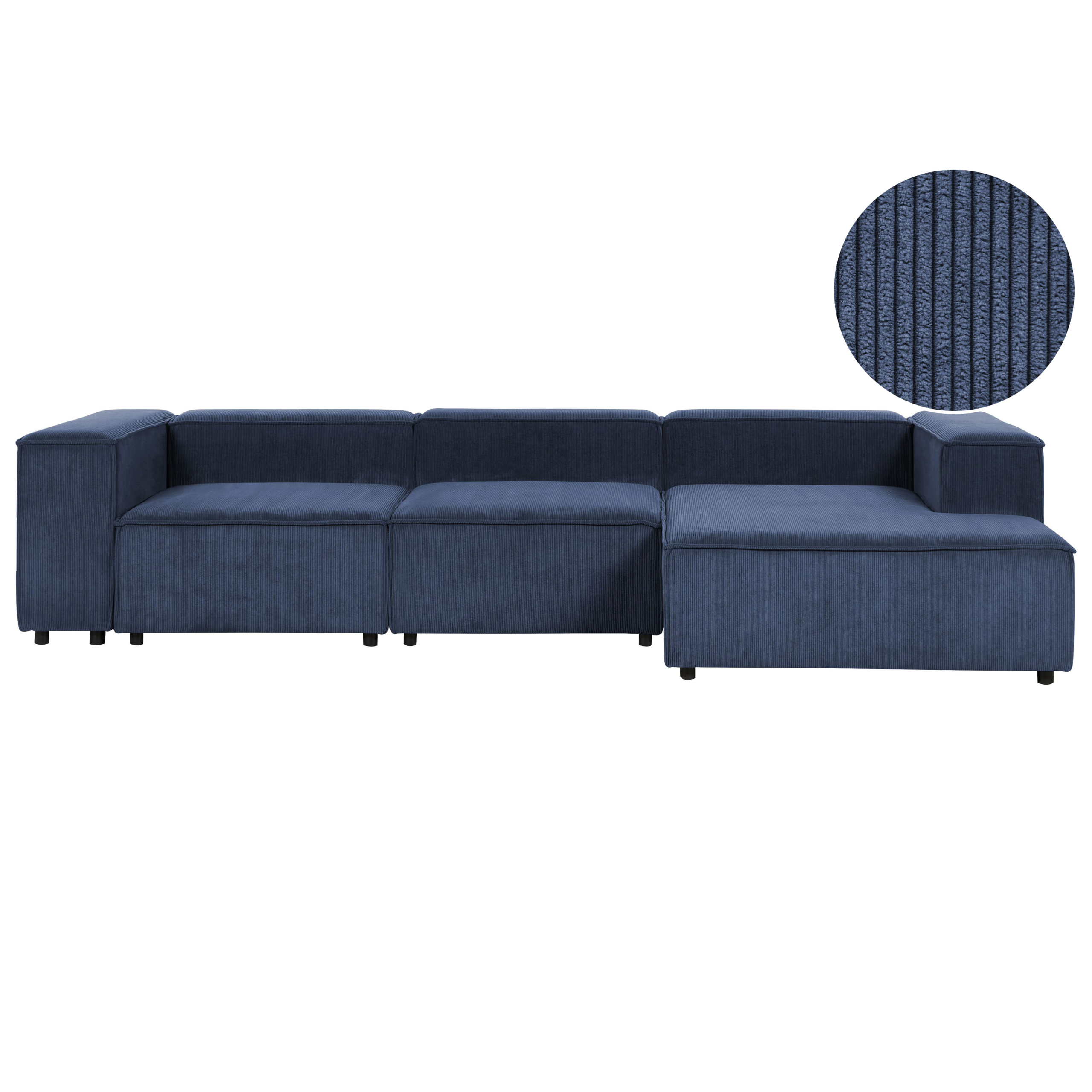 Modulaire driezitsbank corduroy blauw linkszijdig APRICA