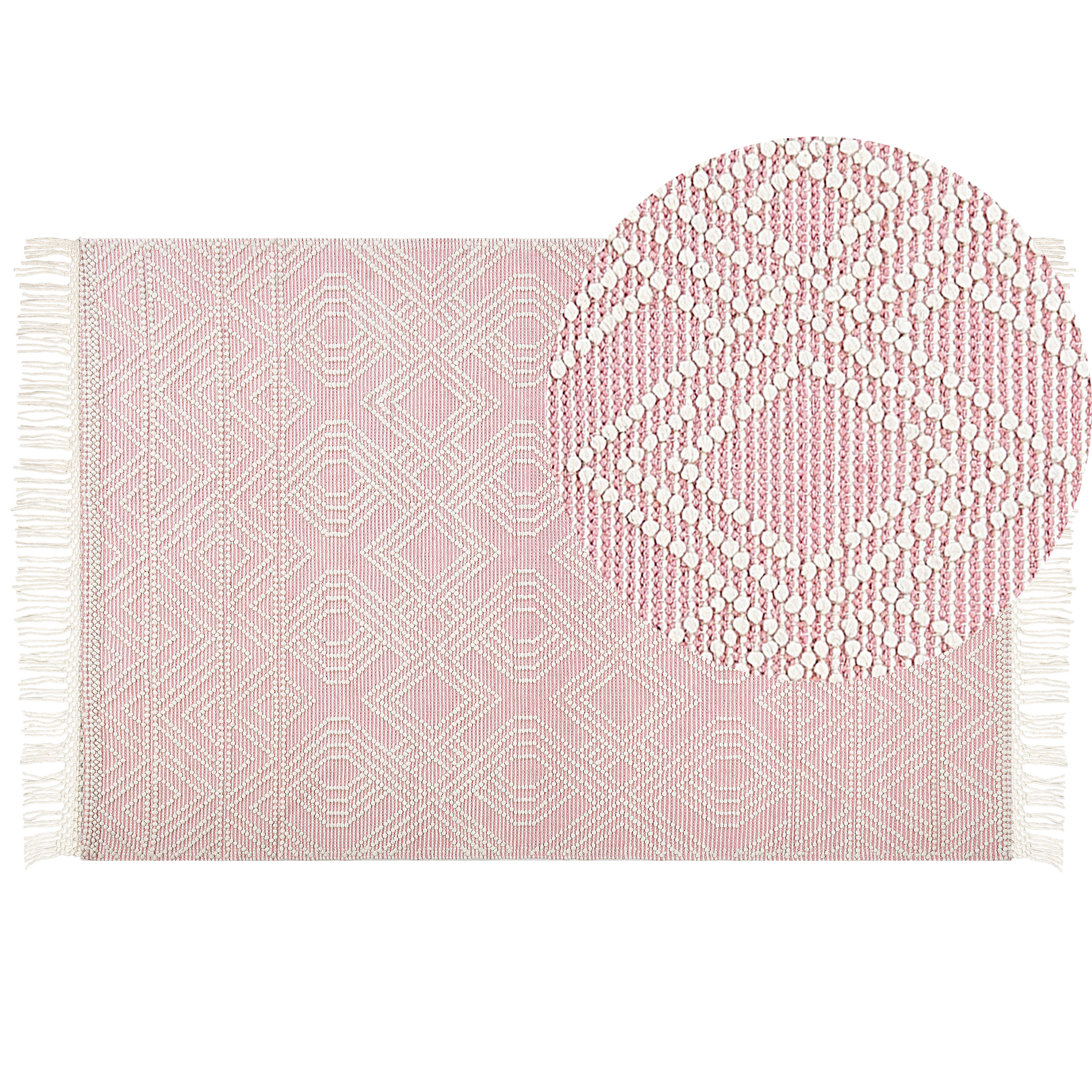 Vloerkleed wol roze 200 x 300 cm ADANA