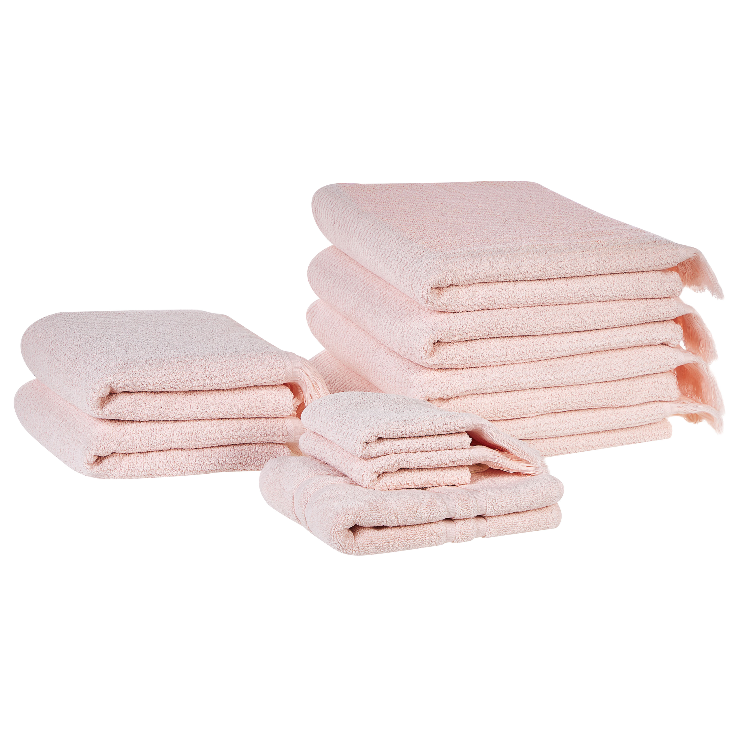 Handdoek set van 9 katoen roze ATIU