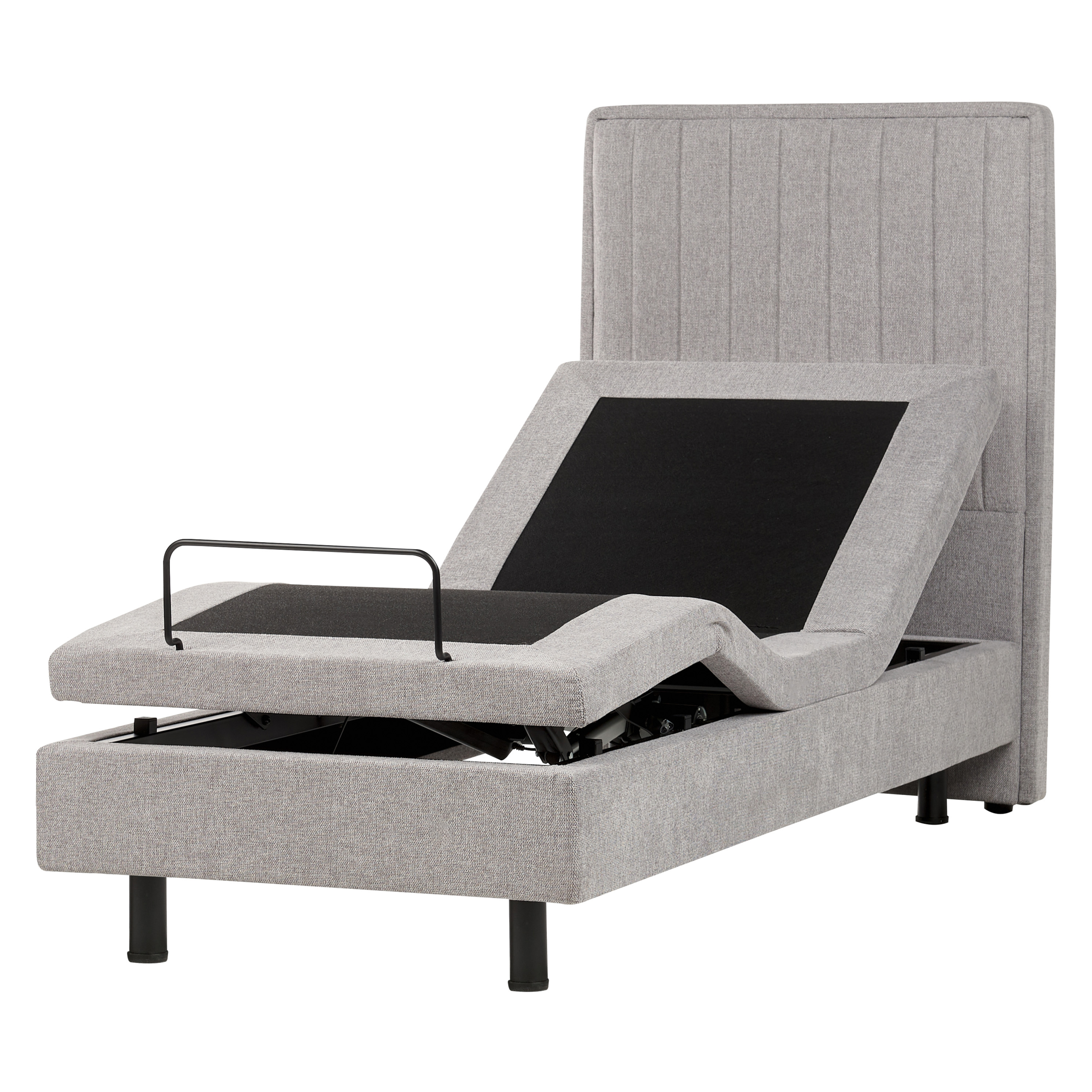 Bed verstelbaar stof grijs 80 x 200 cm DUKE II