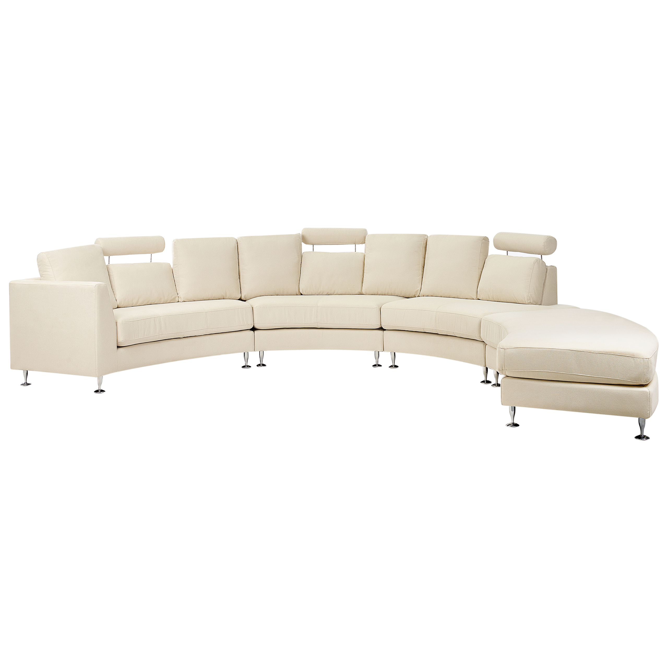 Hoekbank 7-persoons stof beige ROTUNDE