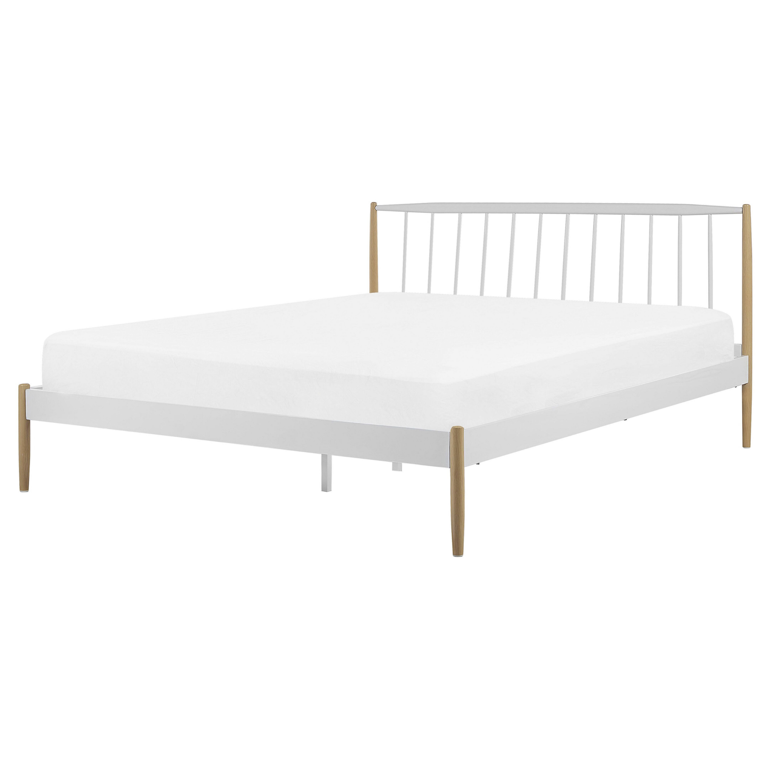 Bed metaal wit/lichtbruin 160 x 200 cm MAURS