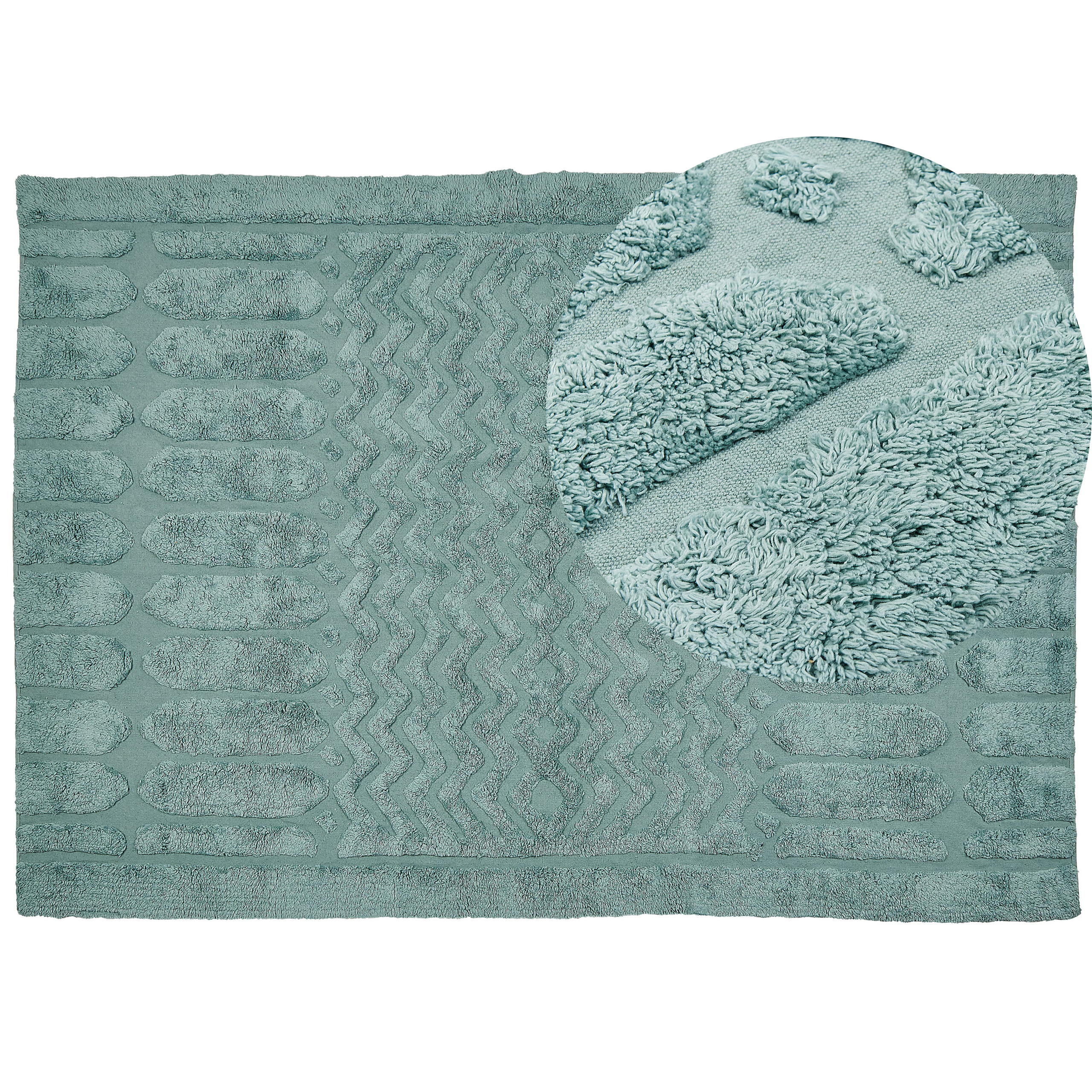 Vloerkleed katoen mintgroen 160 x 230 cm SIRNAK