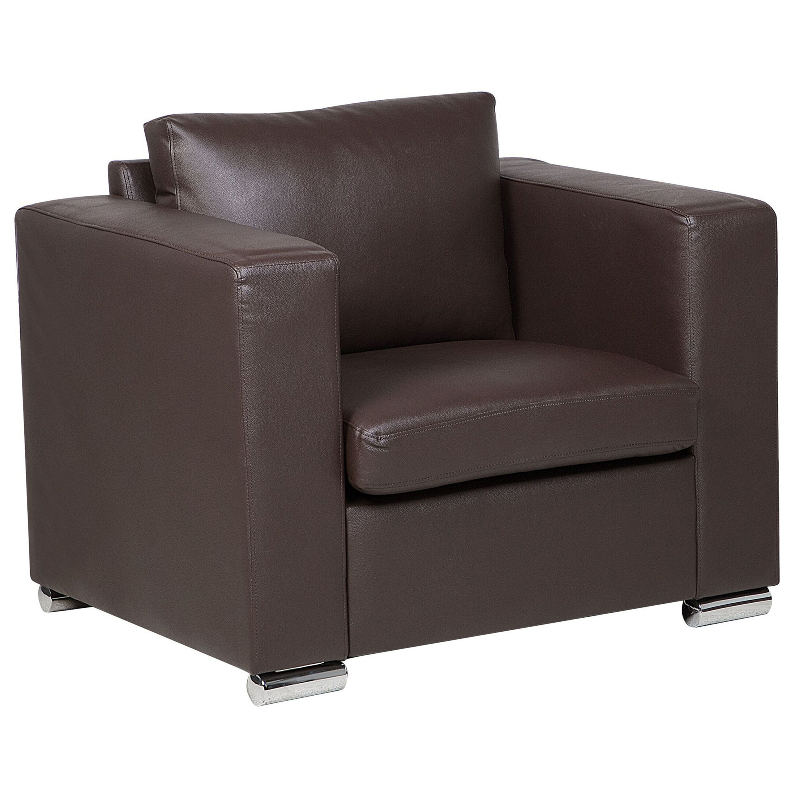 Fauteuil Leer Donkerbruin HELSINKI