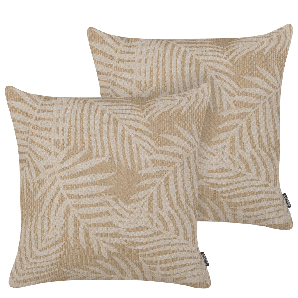 Image of Set di 2 cuscini decorativi Beige Juta 45 x 45 cm Naturale Accessori decorativi in stile Boho