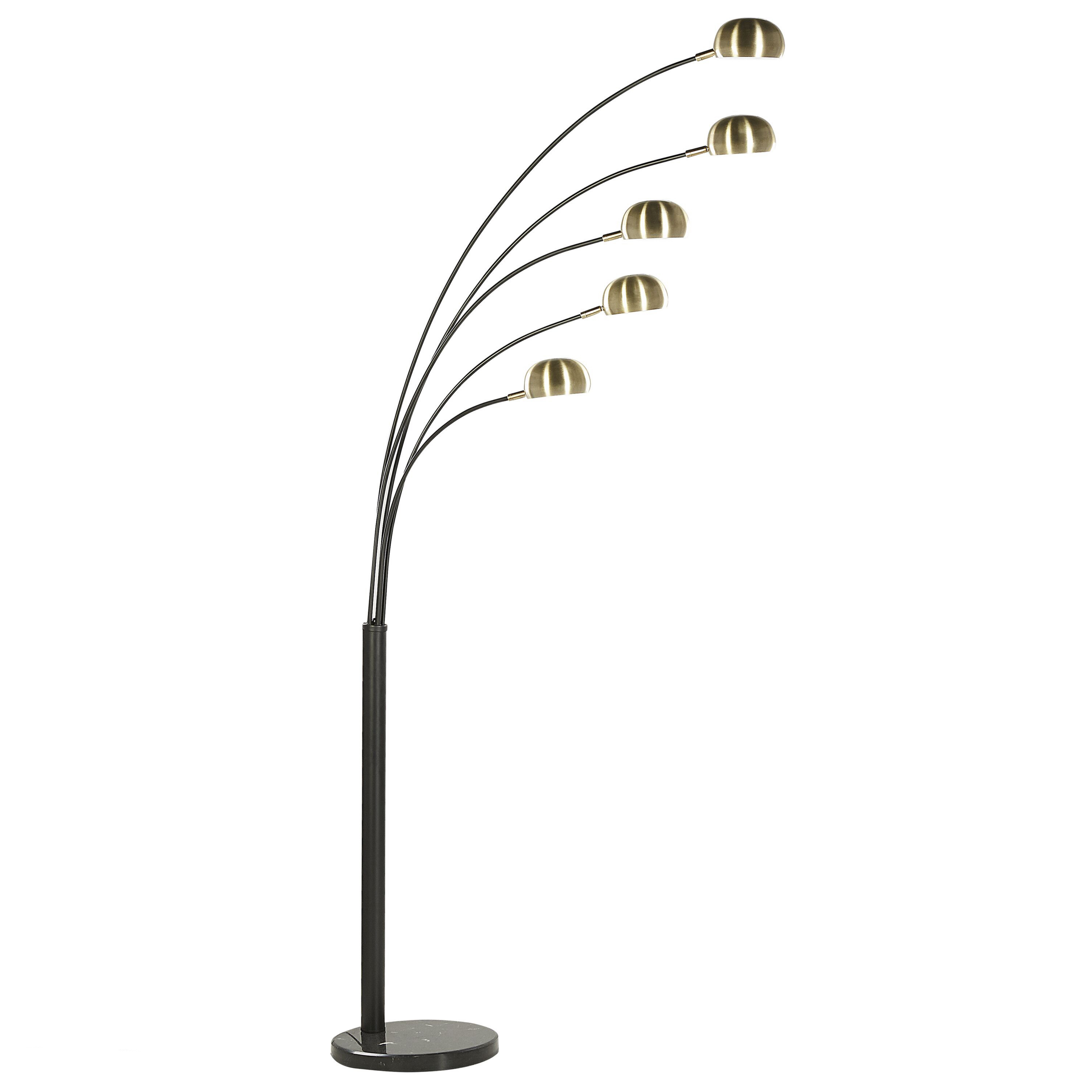Staande lamp 5 lampen zwart/goud FLINDERS
