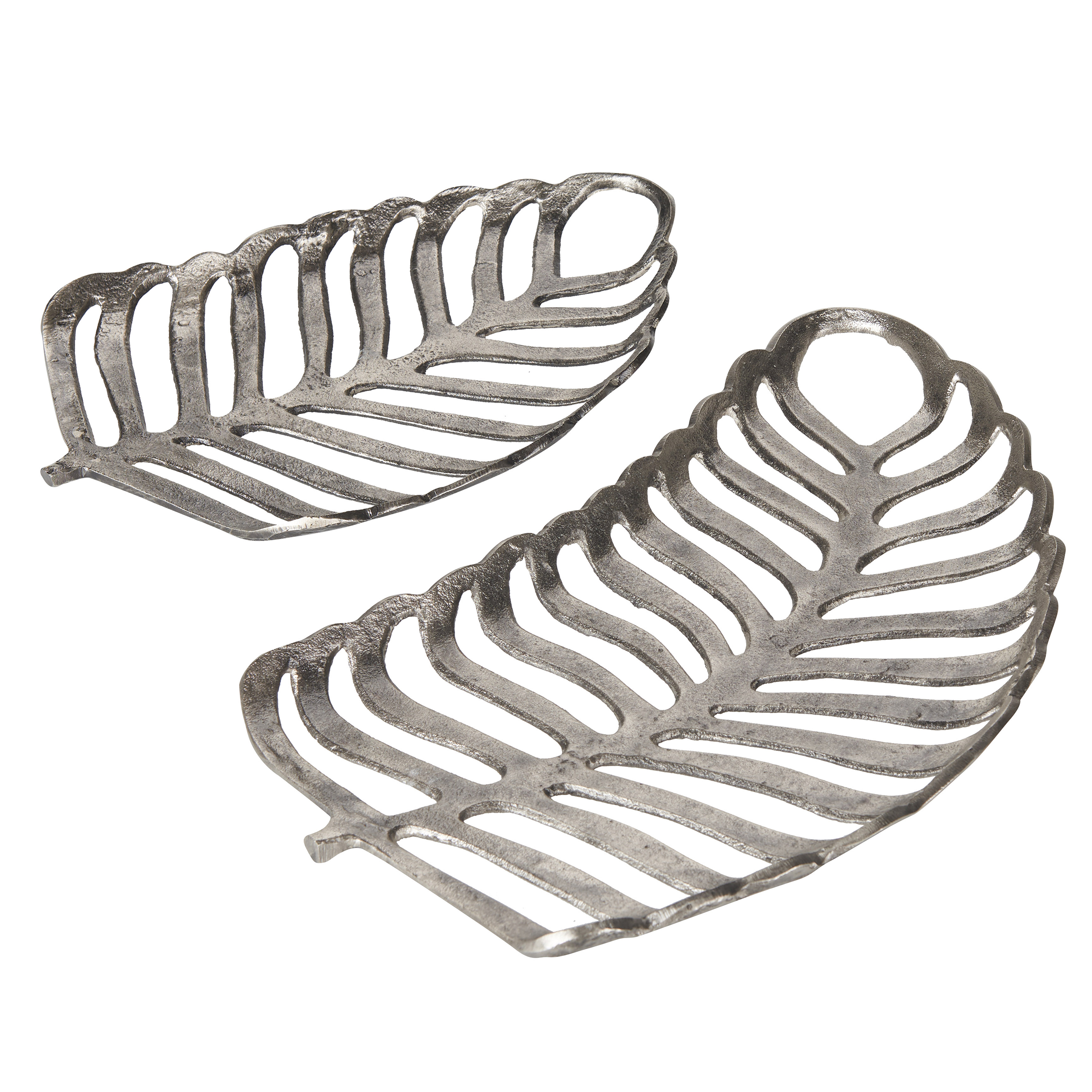 Decoratieve schaal set van 2 zilver AMNISOS