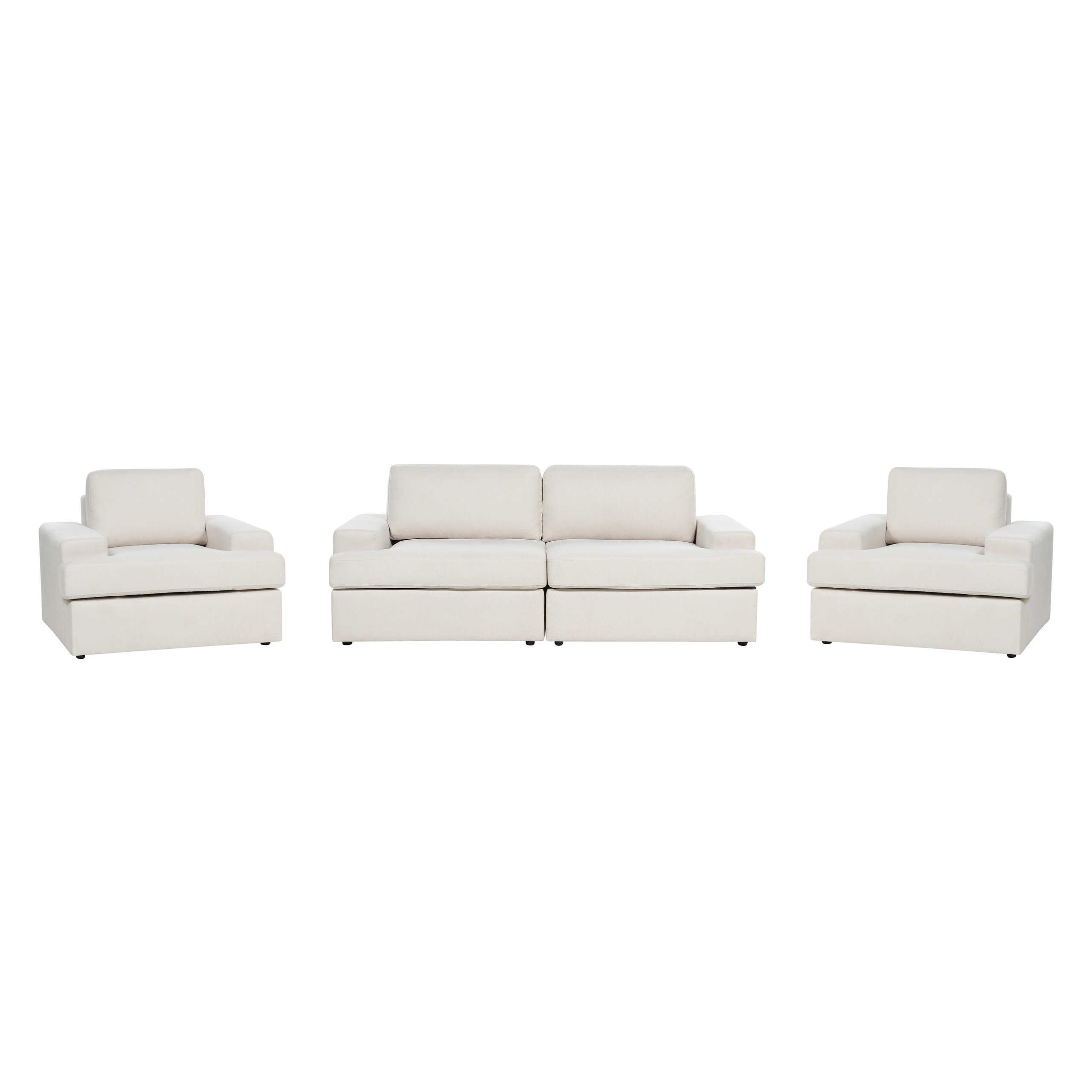 Bankenset 5-zits stof lichtbeige ALLA
