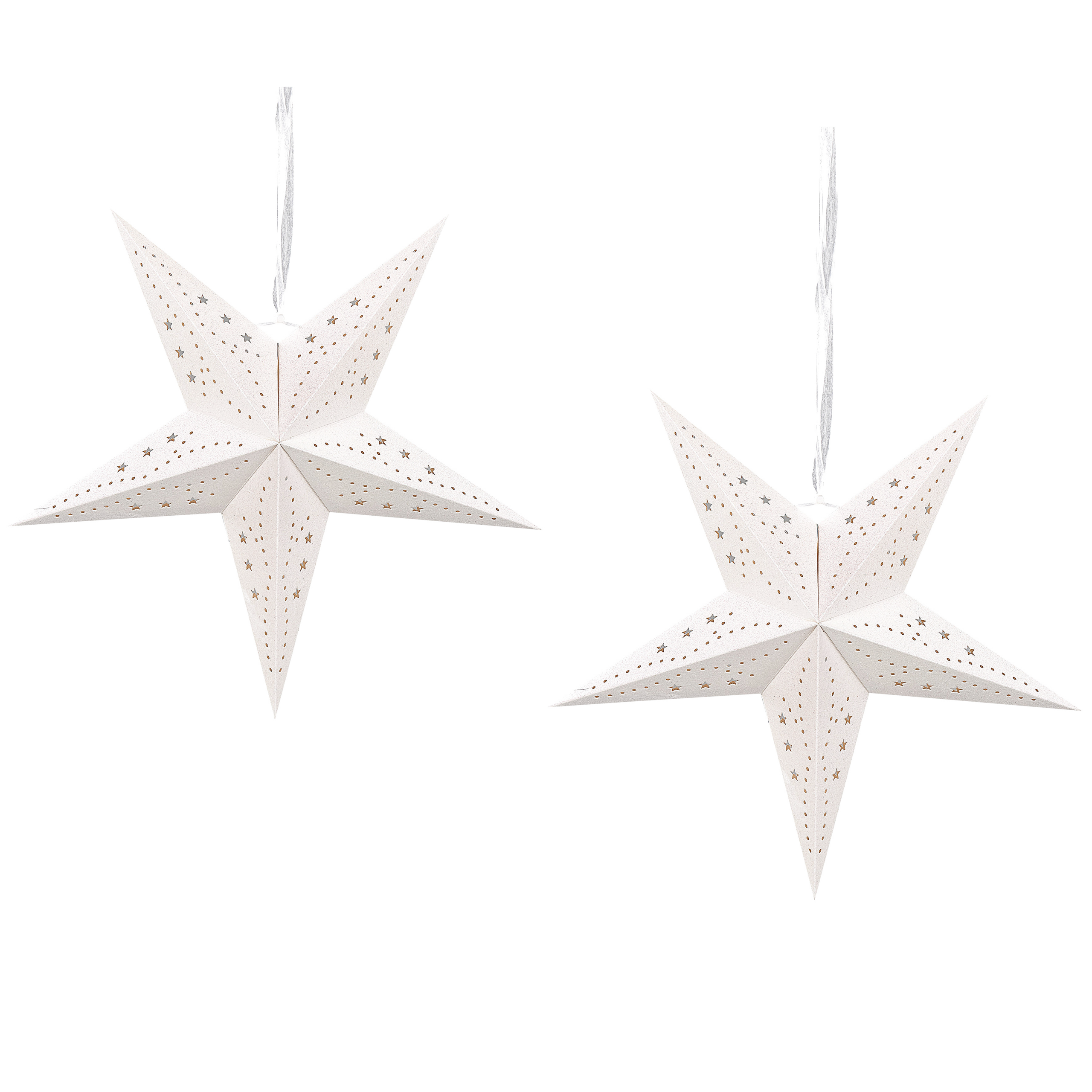 Kerstdecoratie set van 2 LED-verlichting glitter wit 45 cm MOTTI