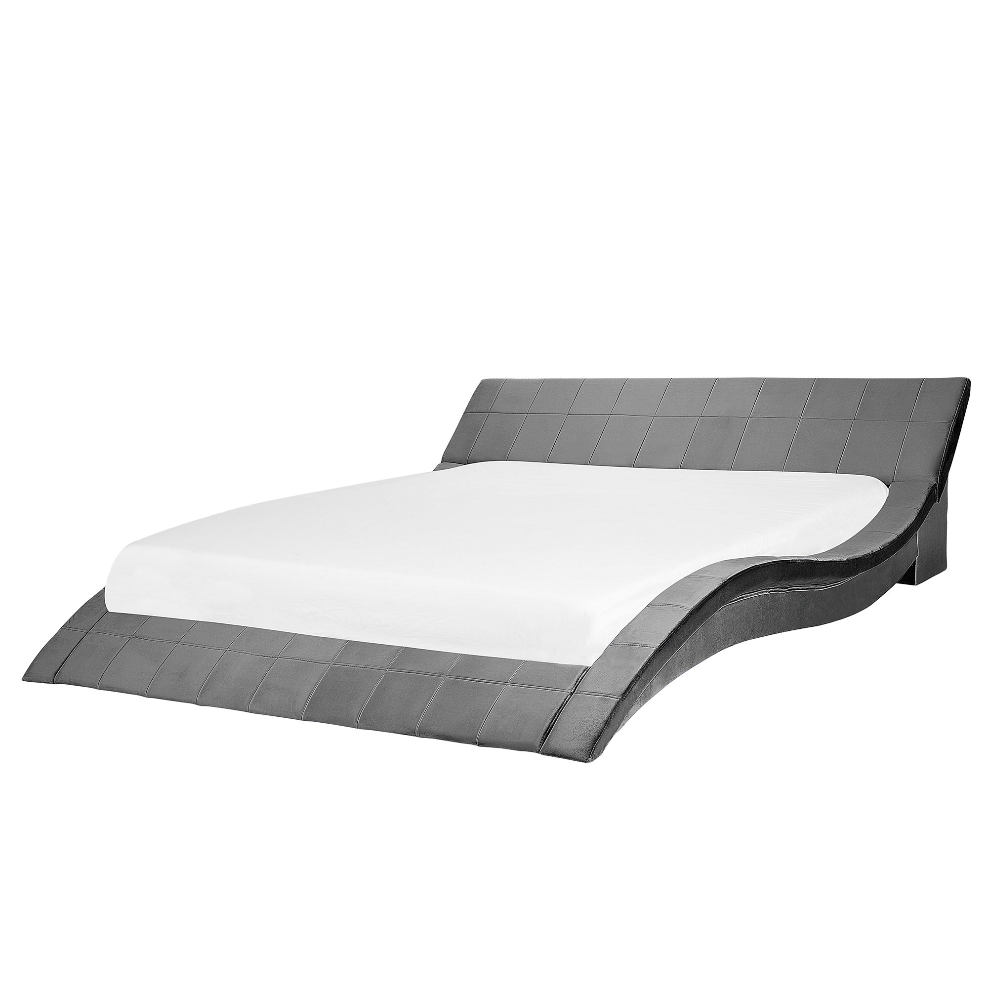 Waterbed fluweel grijs 180 x 200 cm VICHY