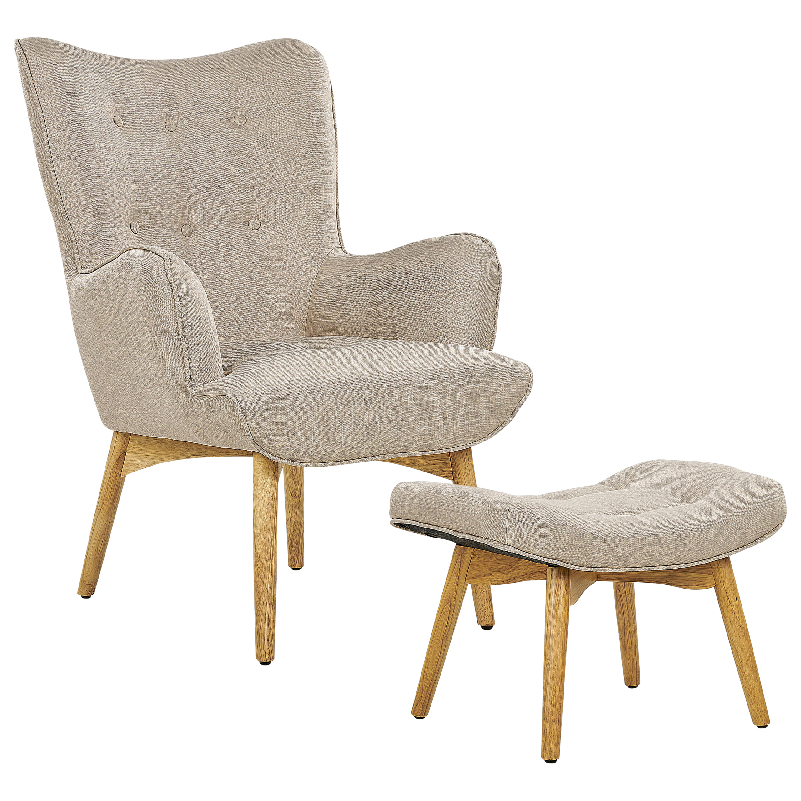 Stoel met voetenbank Beige VEJLE