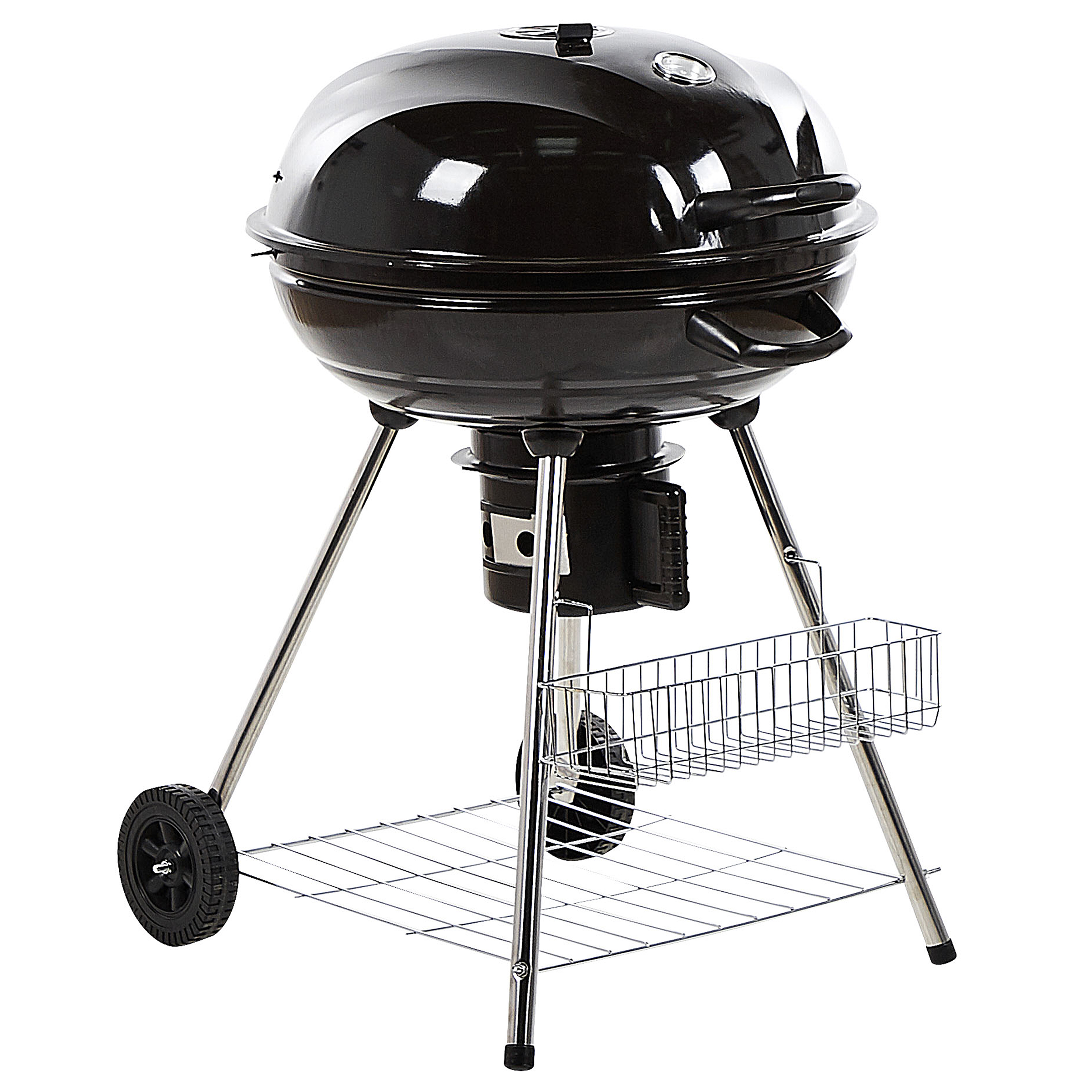 Houtskoolgrill BBQ staal zwart MARAPI