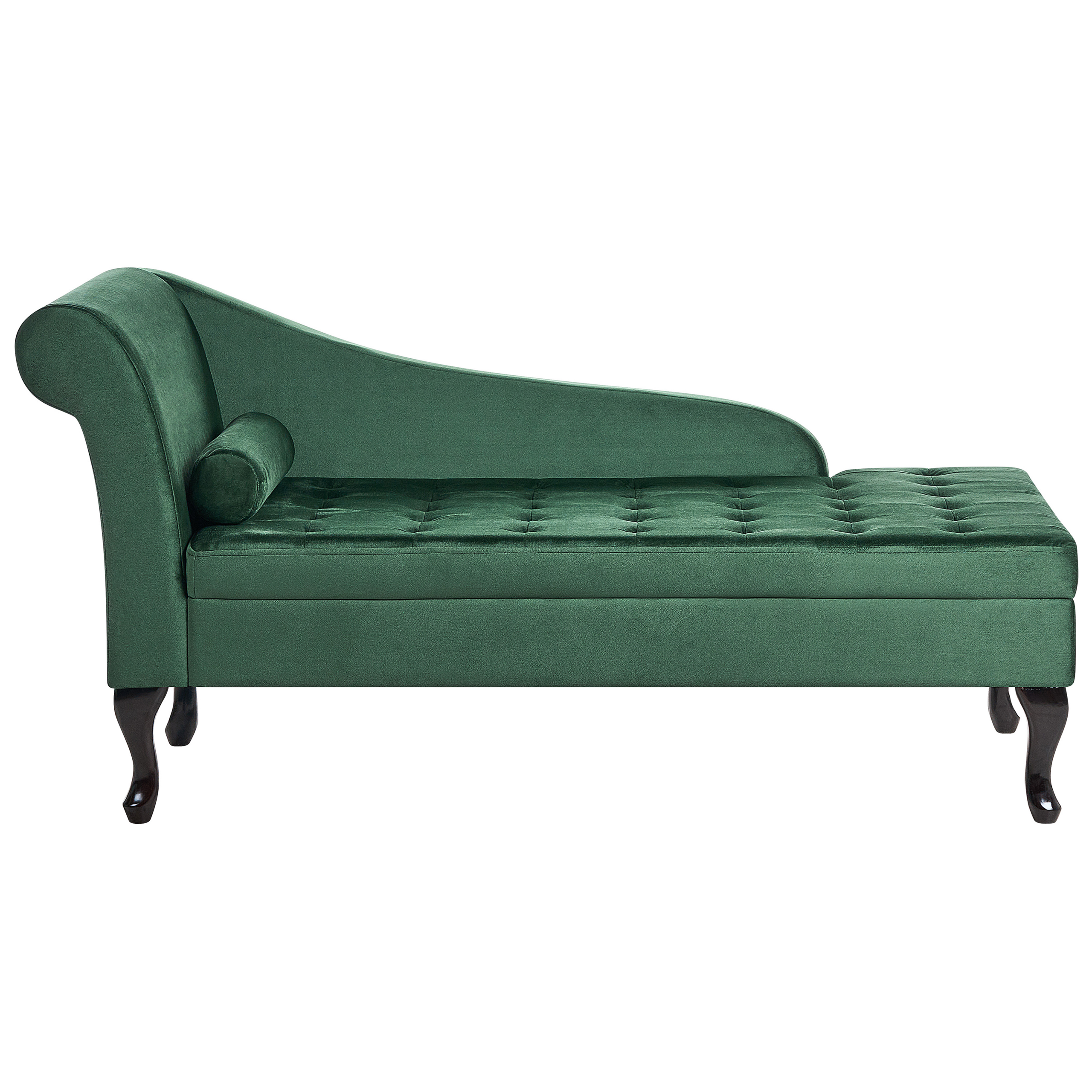 Chaise longue met opbergruimte fluweel donkergroen linkszijdig PESSAC