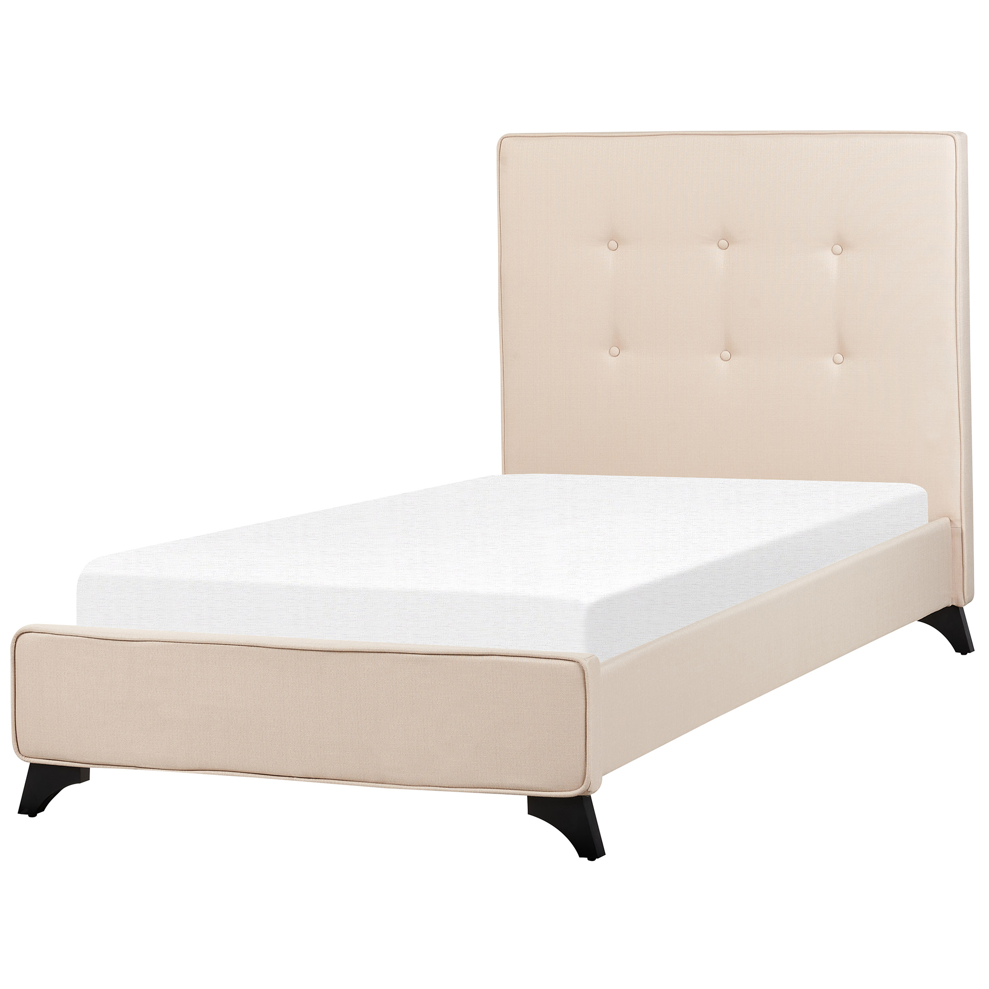 Bed stof beige 90 x 200 cm AMBASSADOR
