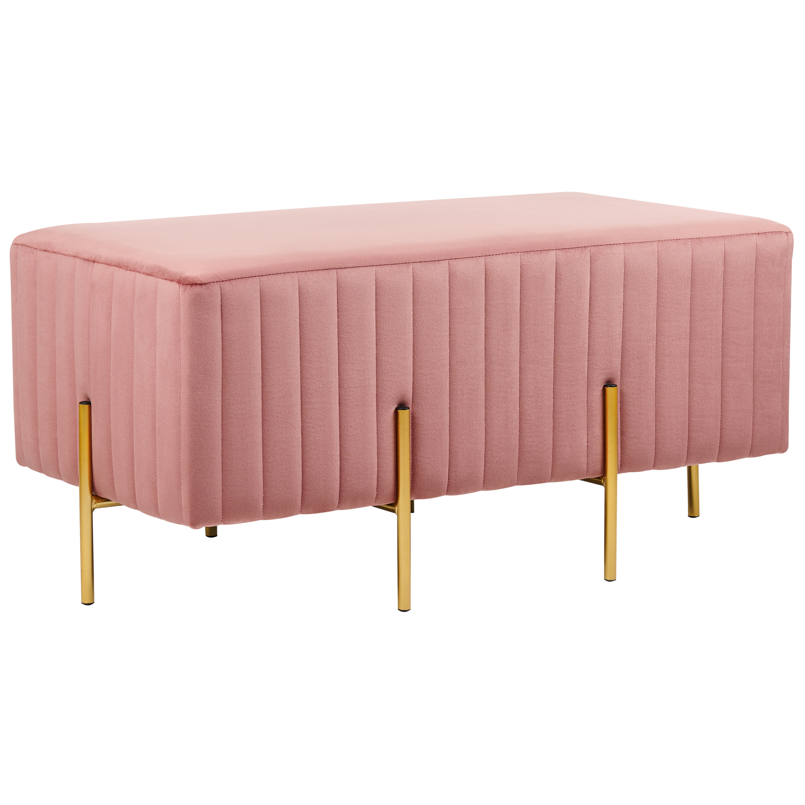 Voetenbankje fluweel roze DAYTON