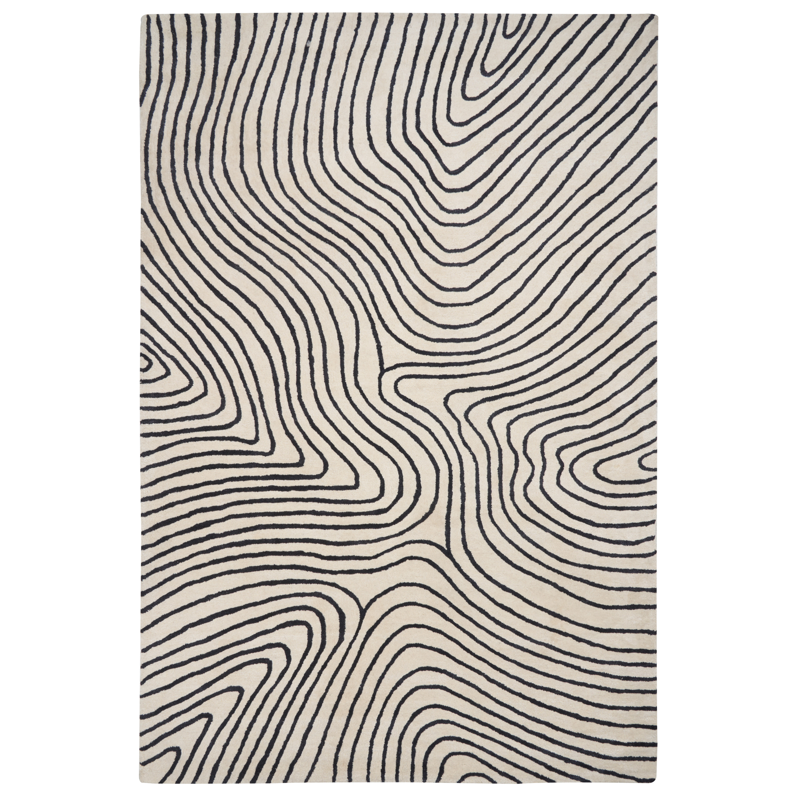 Vloerkleed viscose zwart/wit 200 x 300 cm RUMRA