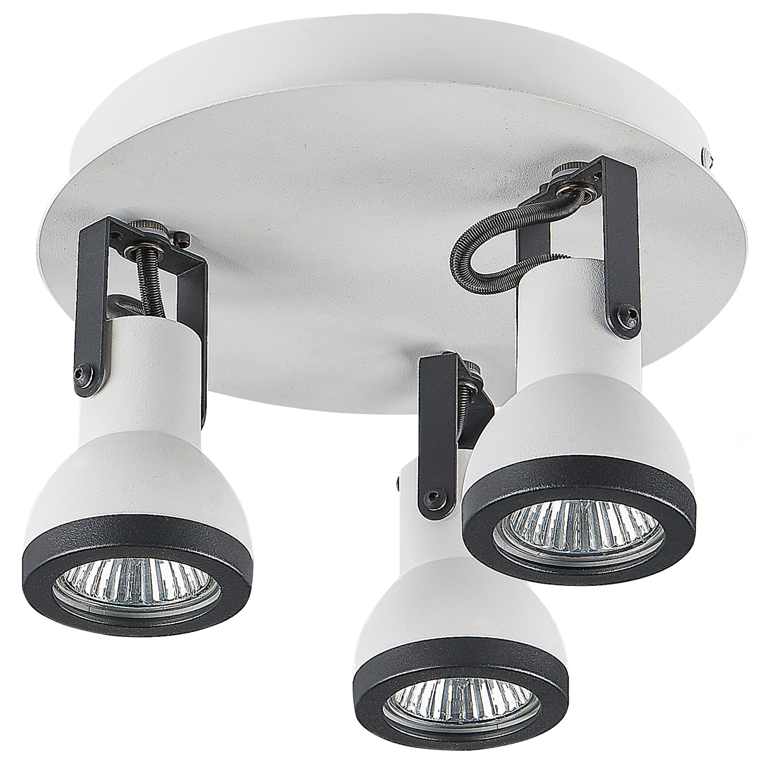 Plafondlamp 3 spots wit/zwart BARO