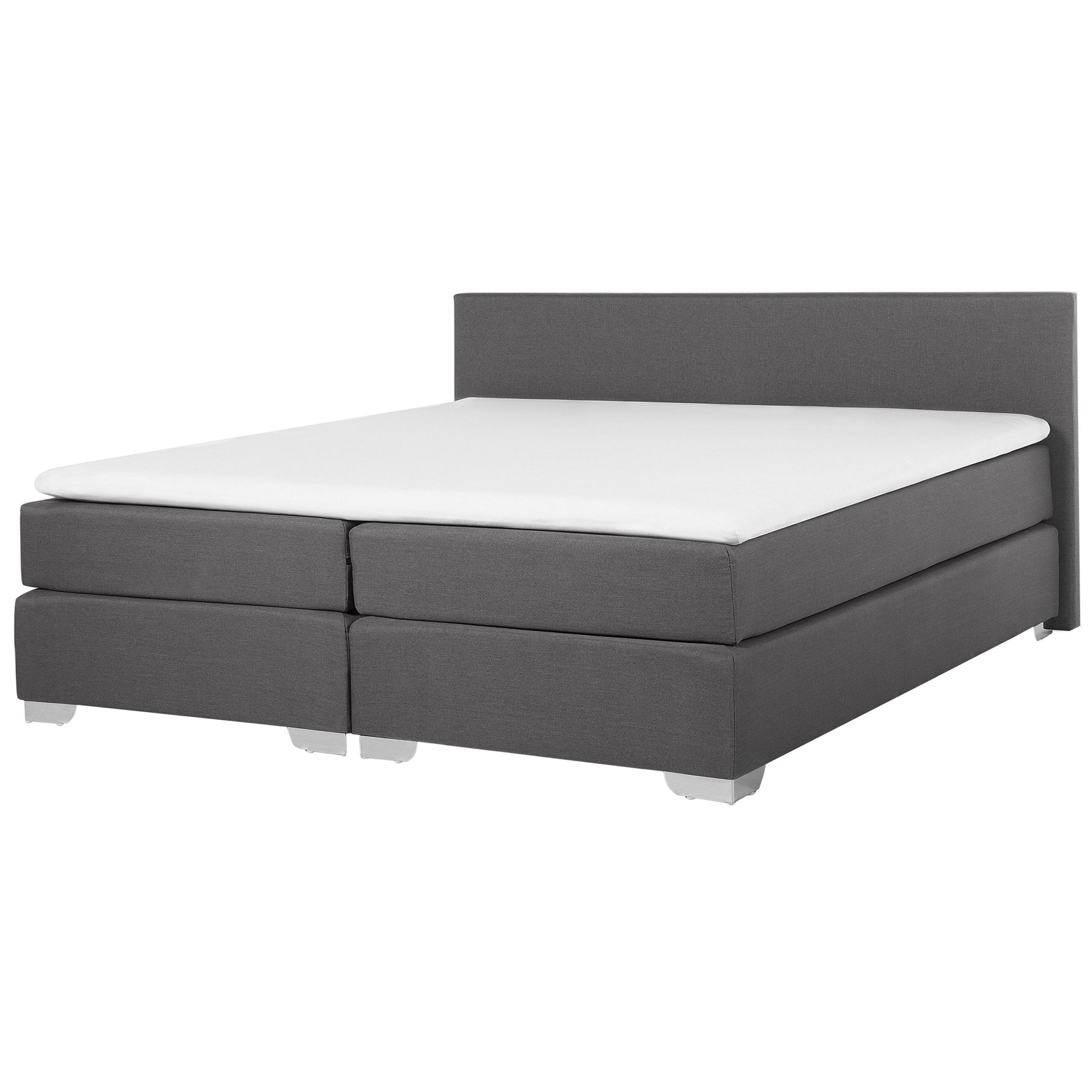 Boxspring stof grijs 180 x 200 cm PRESIDENT