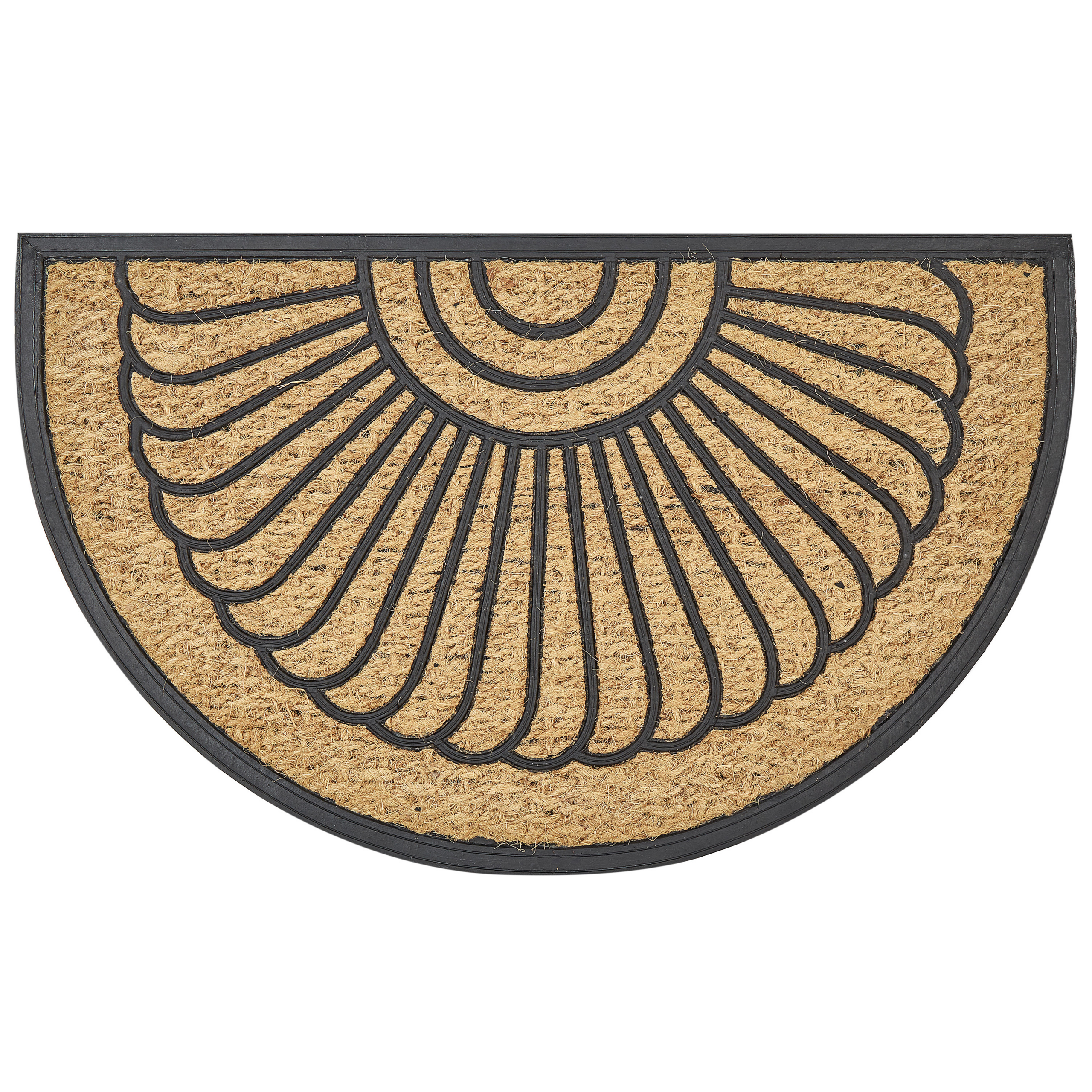 Deurmat polyester zwart/natuurlijk 45 x 75 cm KORYAK