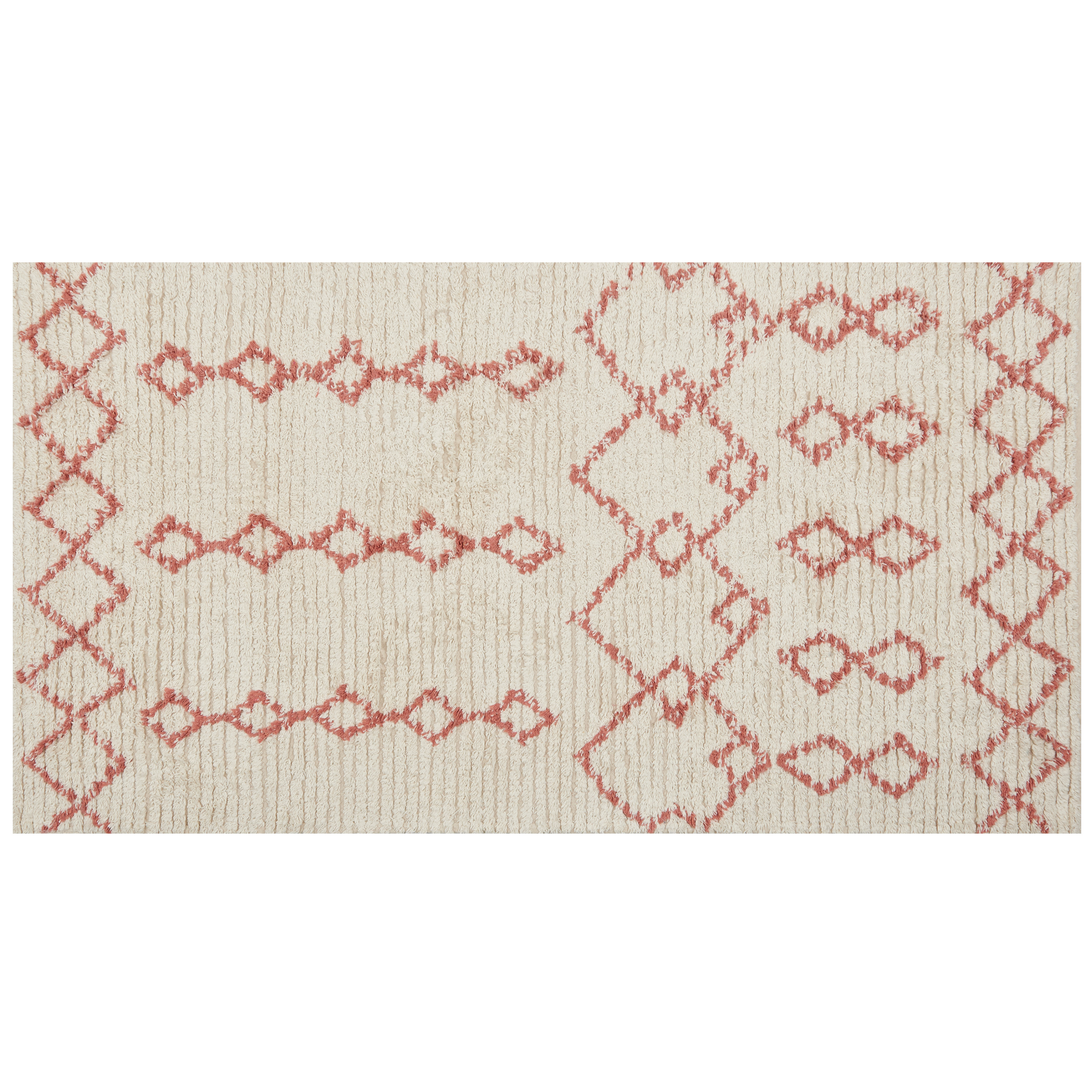 Vloerkleed katoen beige/roze 80 x 150 cm BUXAR