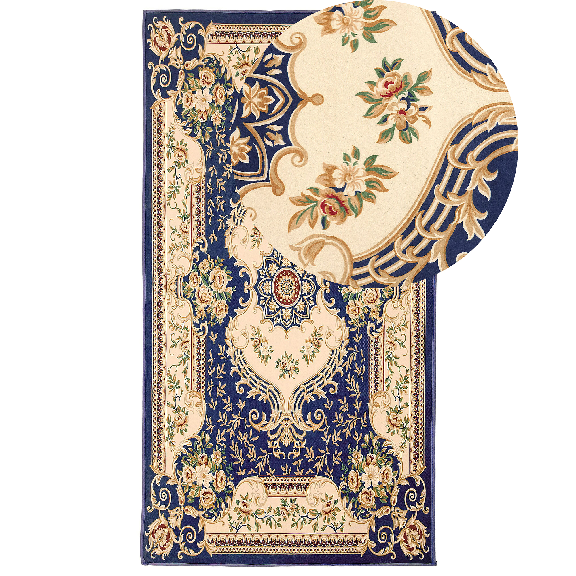 Vloerkleed polyester donkerblauw 80 x 150 cm GAZIANTEP