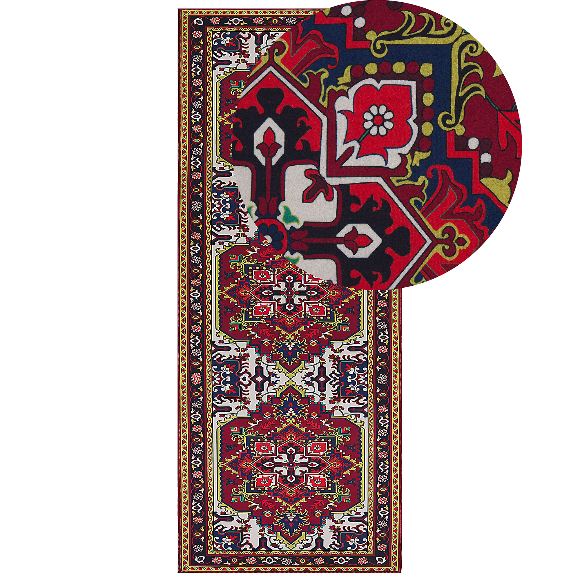 Vloerkleed polyester rood 80 x 200 cm COLACHEL