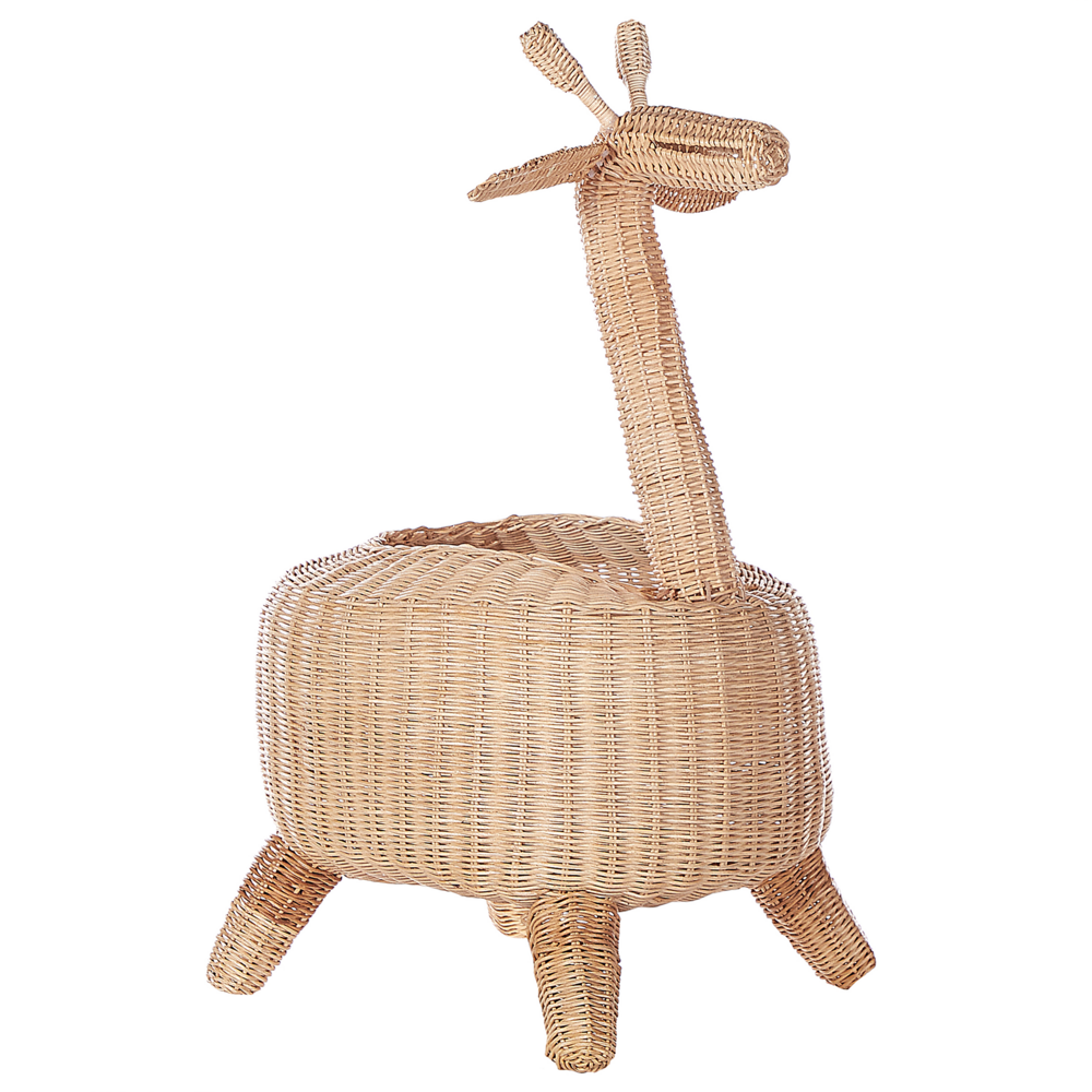 Image of Cesto di vimini con giraffa in rattan naturale Cesto per giocattoli per la cameretta del bambino