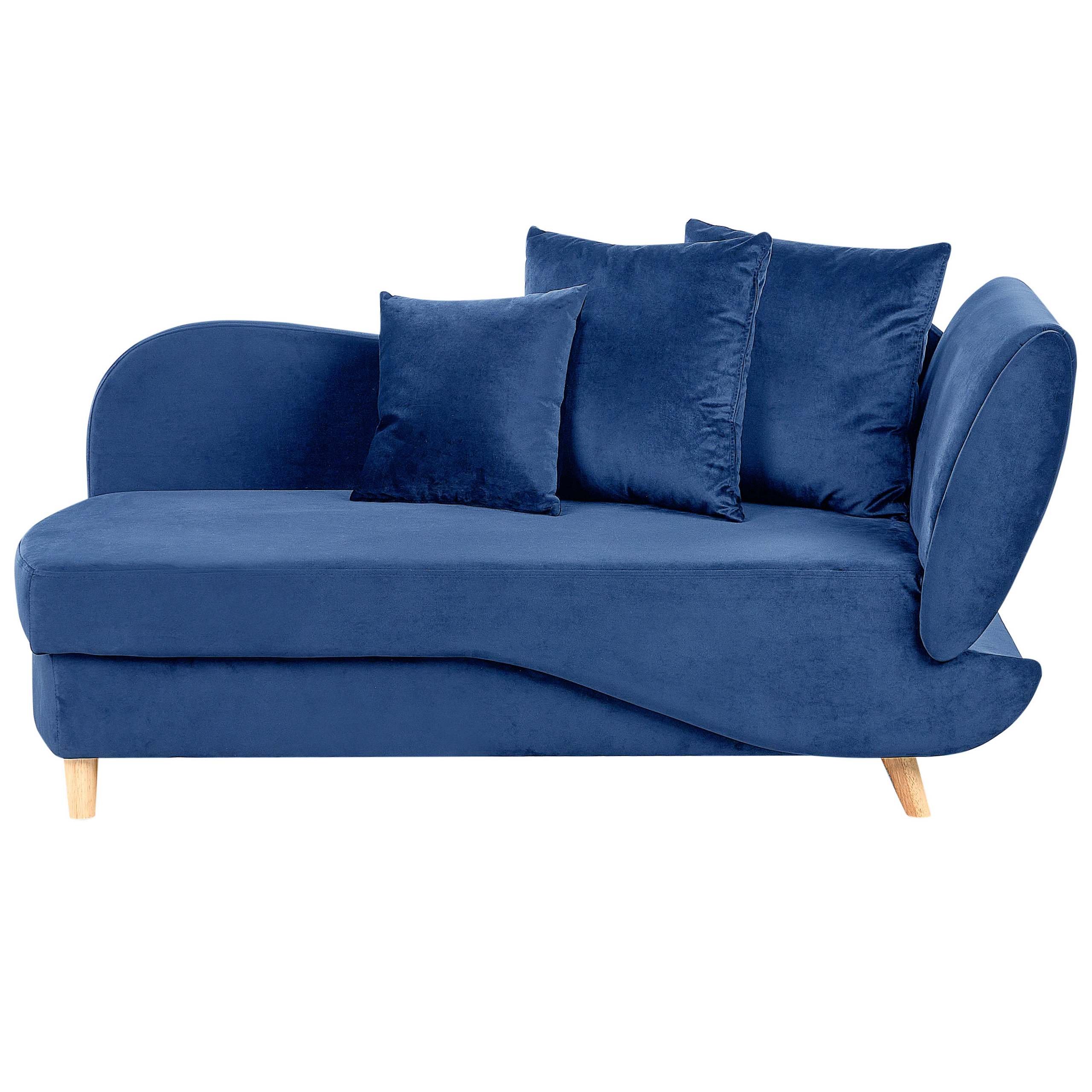 Chaise longue fluweel blauw rechtszijdig MERI II