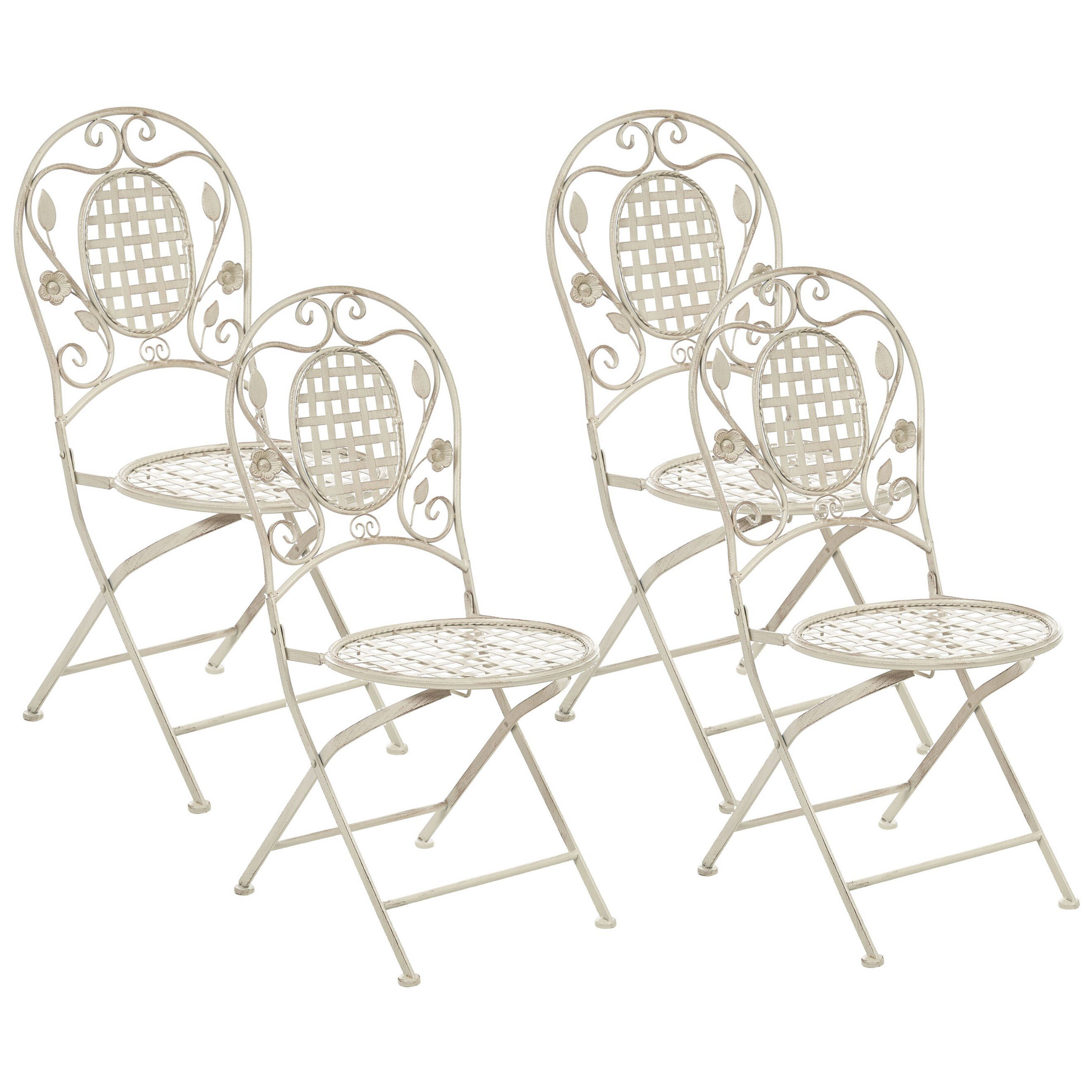 Set van 4 stoelen Metaal Gebroken wit BIVIO