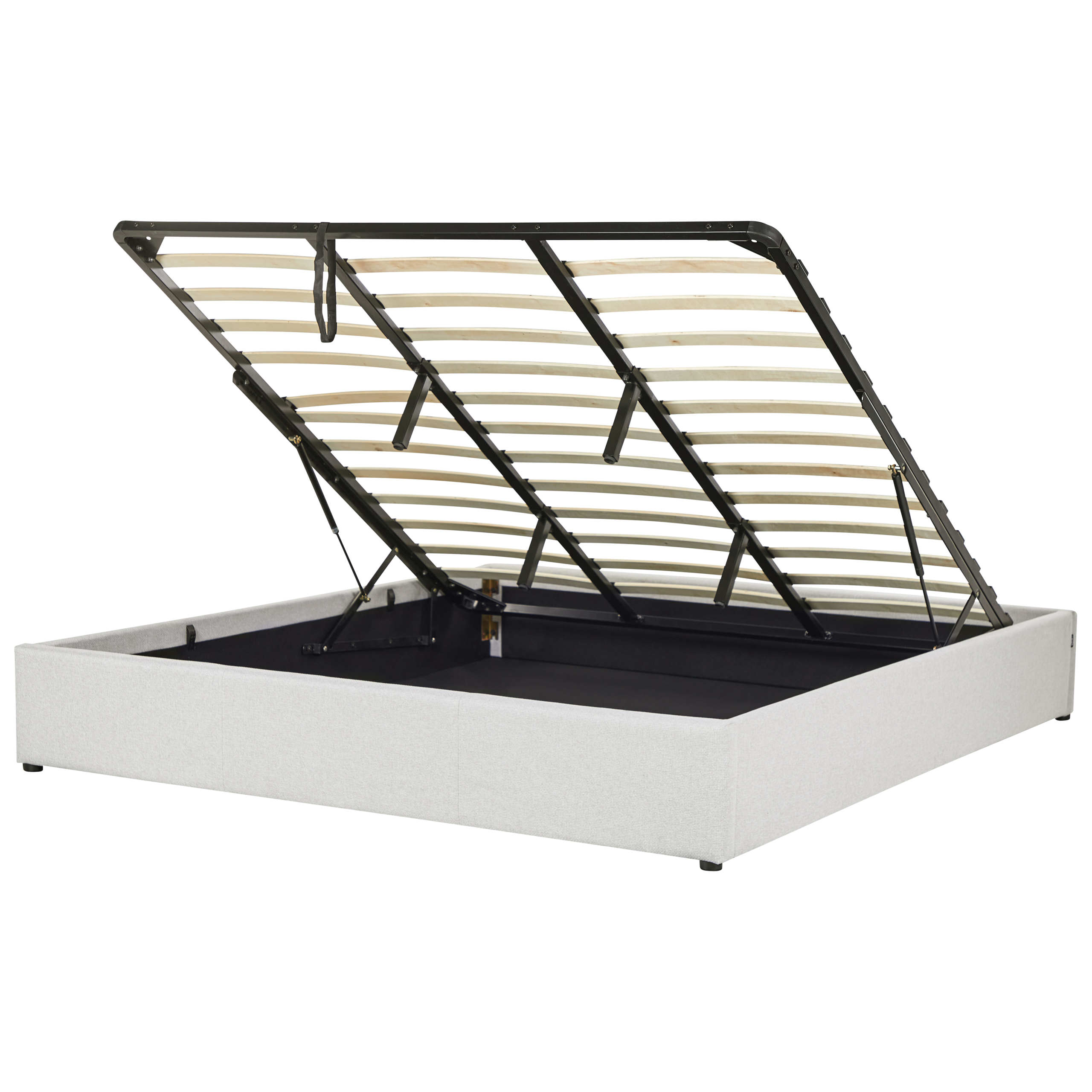 Bed met opbergruimte stof lichtgrijs 180 x 200 cm DINAN
