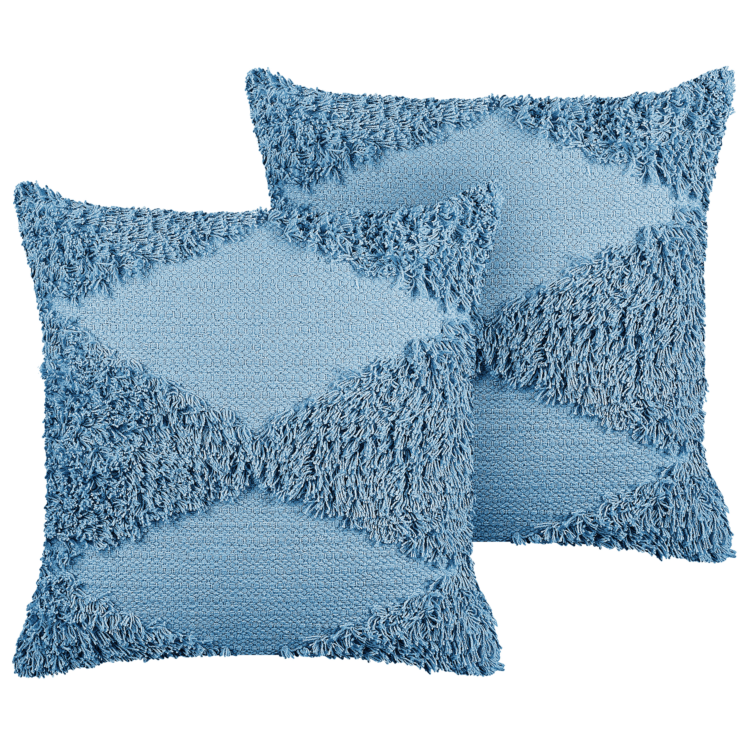 Set van 2 kussens Getuft Katoen Blauw RHOEO 45 x 45 cm