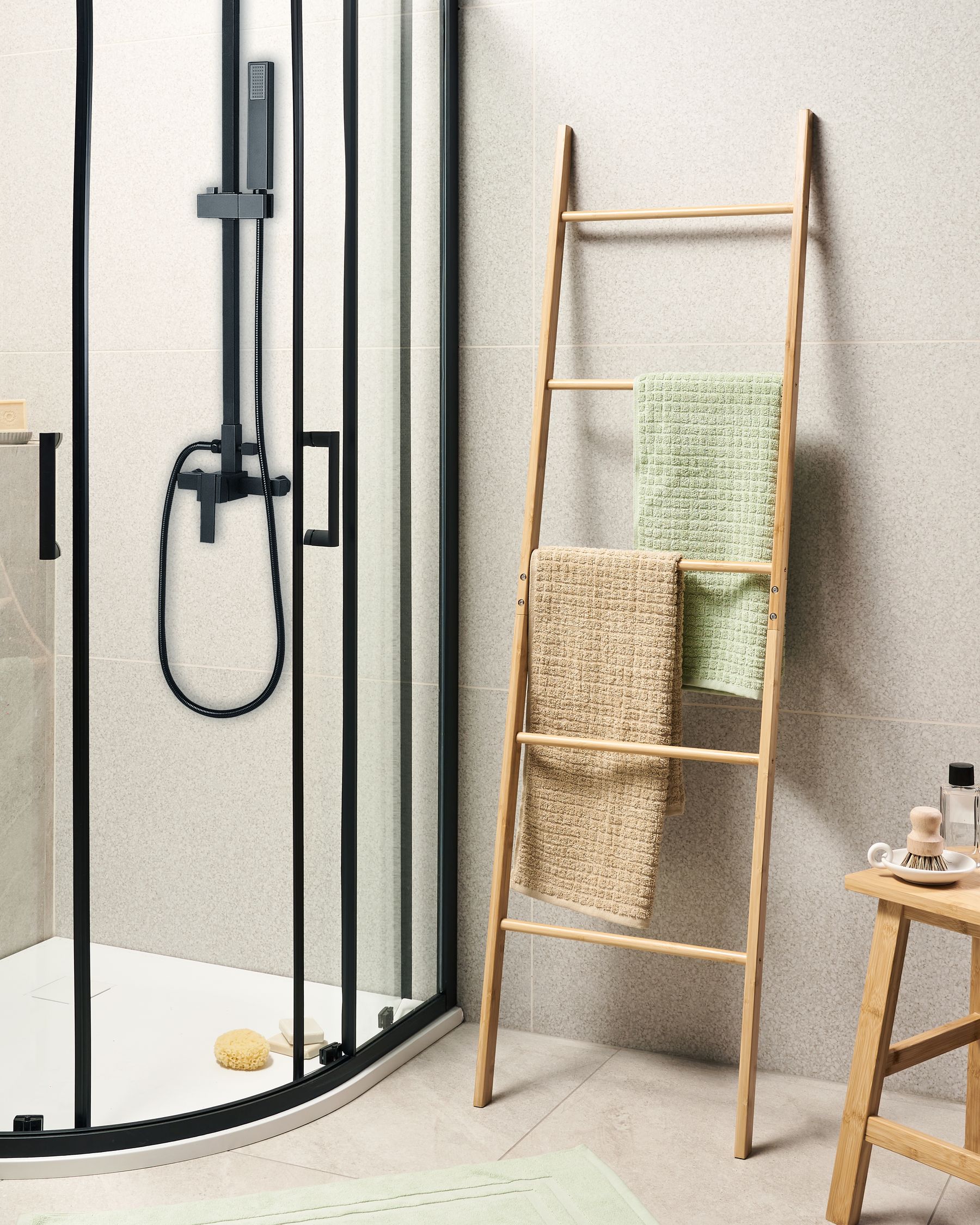 Scaletta Porta Asciugamani Porta-asciugamani In Legno Di Bambu00f9