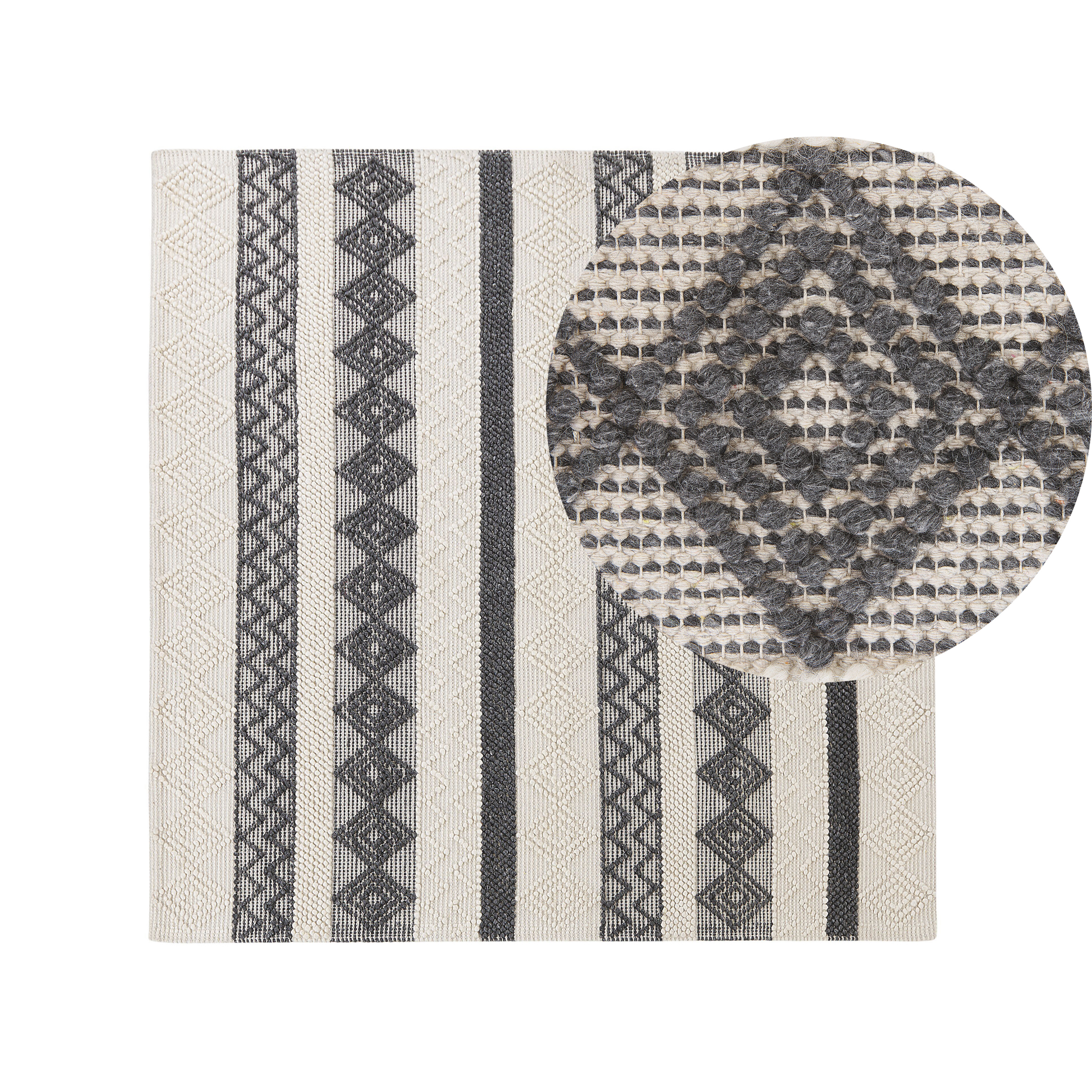 Vloerkleed wol beige/grijs 200 x 200 cm DAVUTLAR