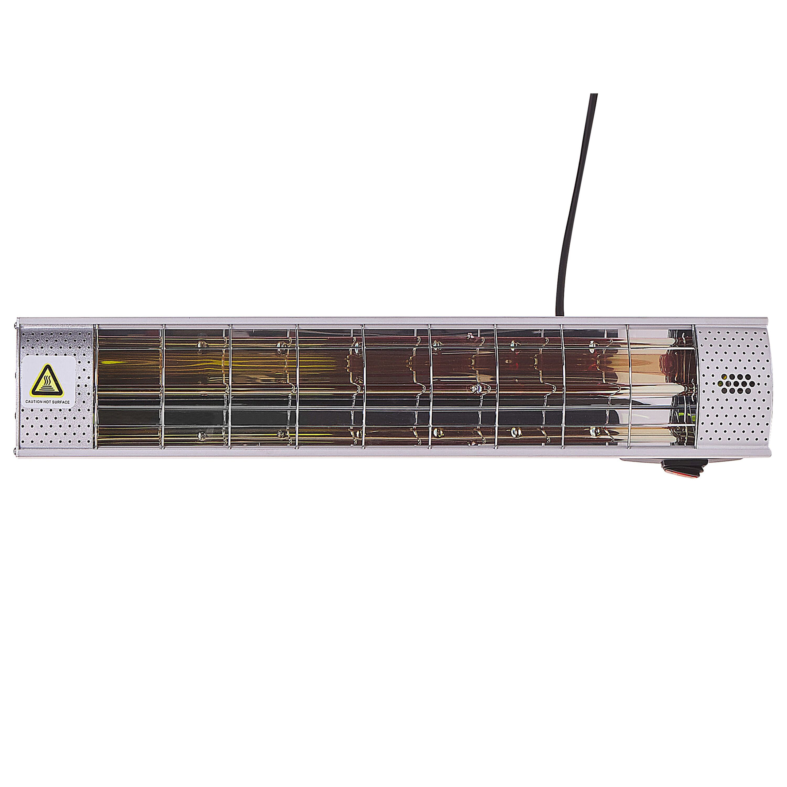 Terrasverwarmer elektrisch voor wandmontage zilver BROMO
