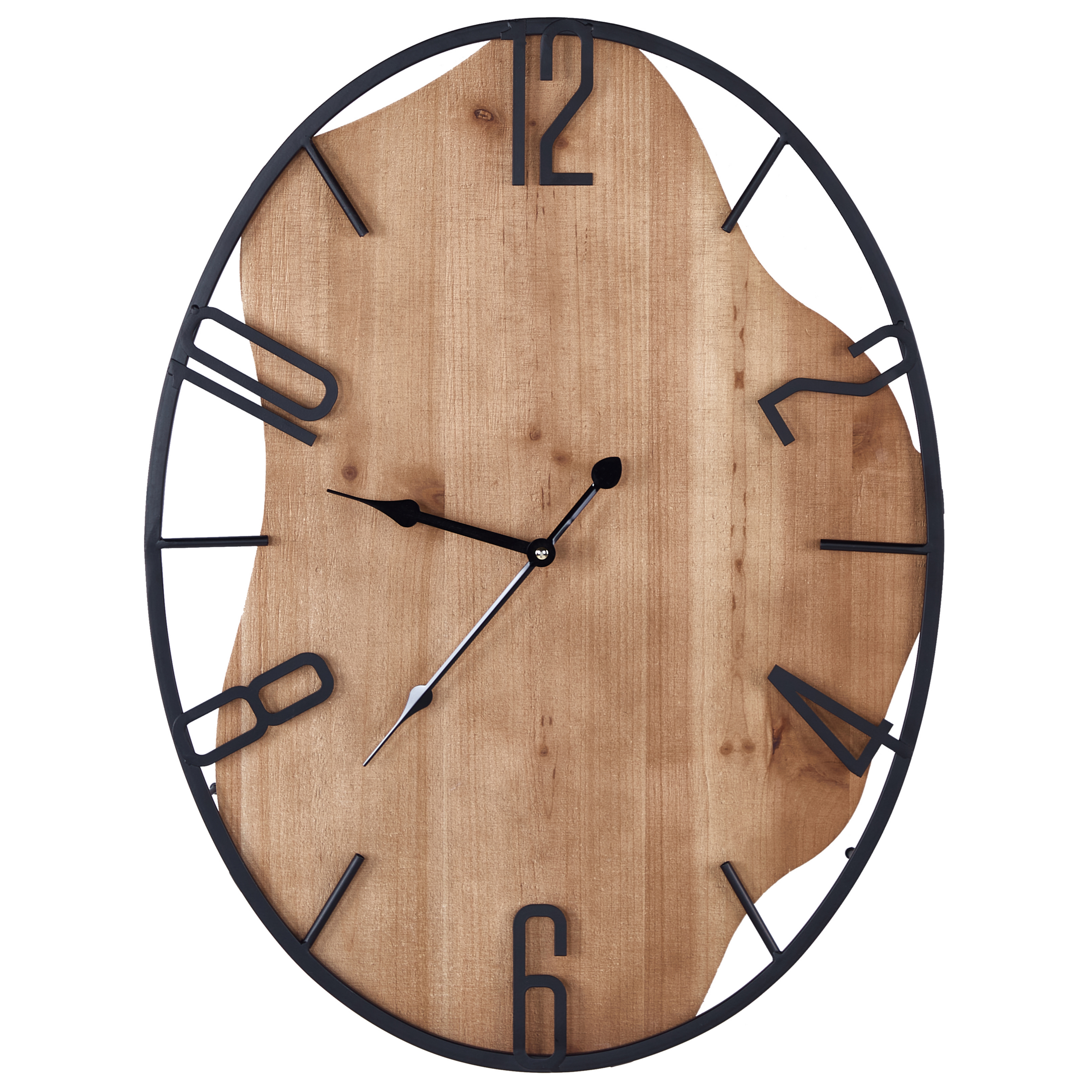 Wandklok lichthout/zwart 46 x 60 cm MEYNES