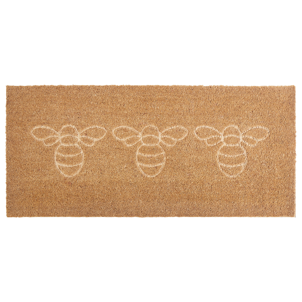 Zerbino in fibra di cocco naturale con fondo in PVC antiscivolo 55 x 120 cm Testo della casa Motivo moderno per interni