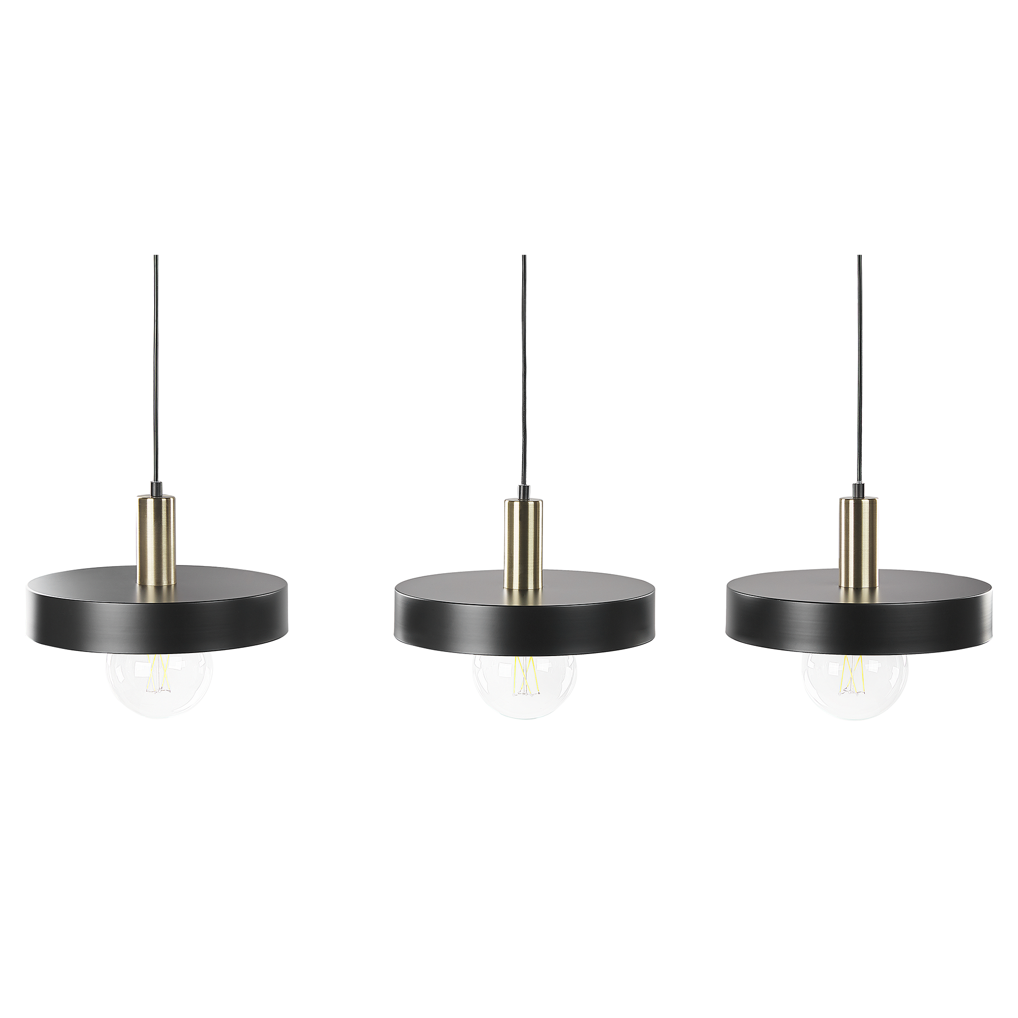 Hanglamp 3 lampen zwart/goud HARENA