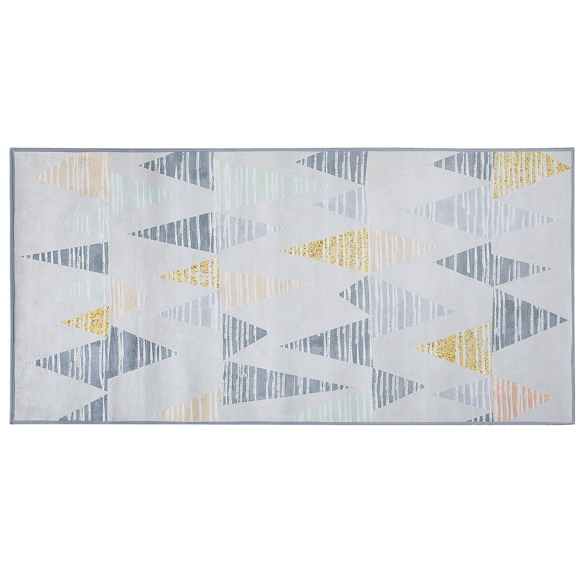 Vloerkleed polyester grijs/geel 80 x 150 cm YAYLA