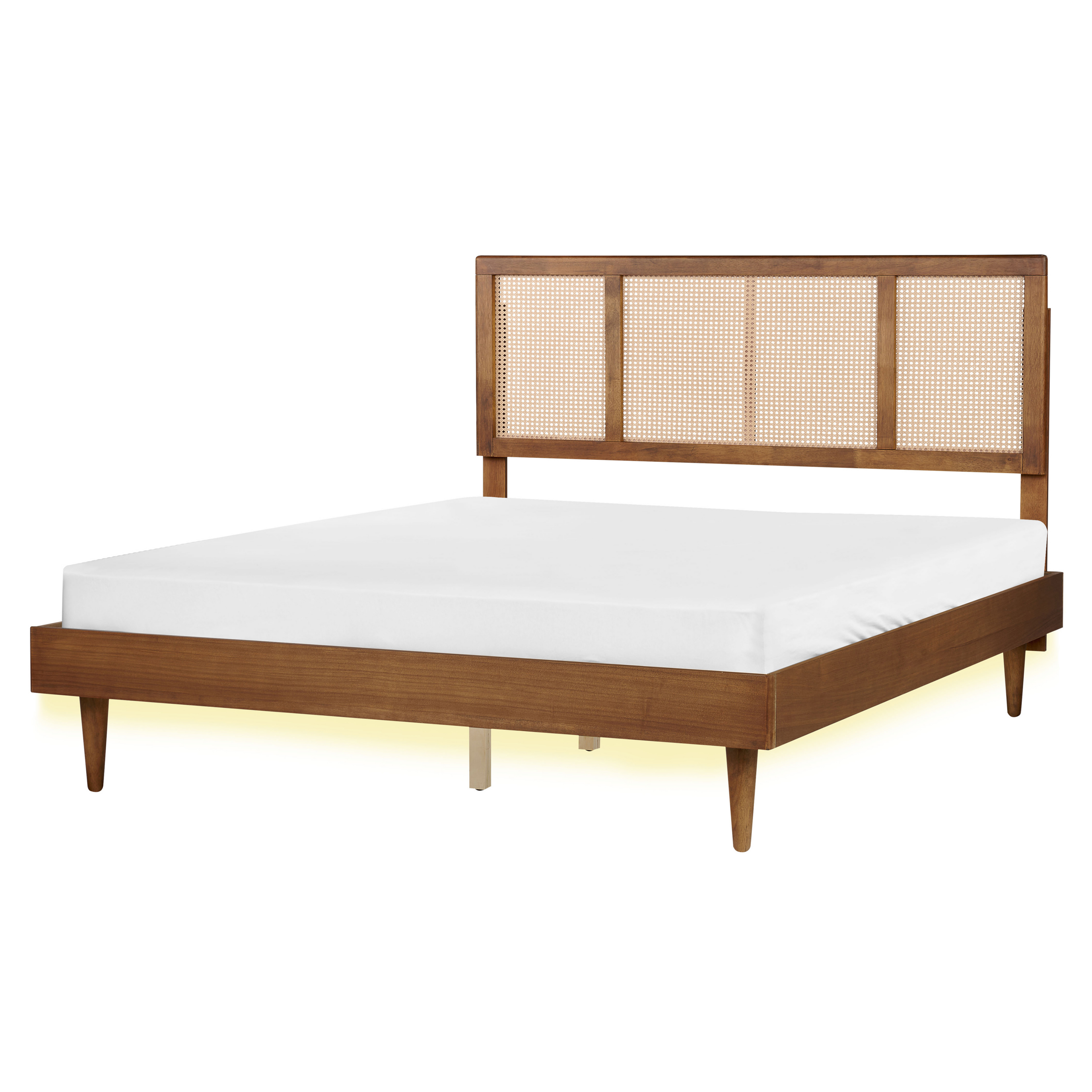 Bed met LED hout lichthout 160 x 200 cm AURAY