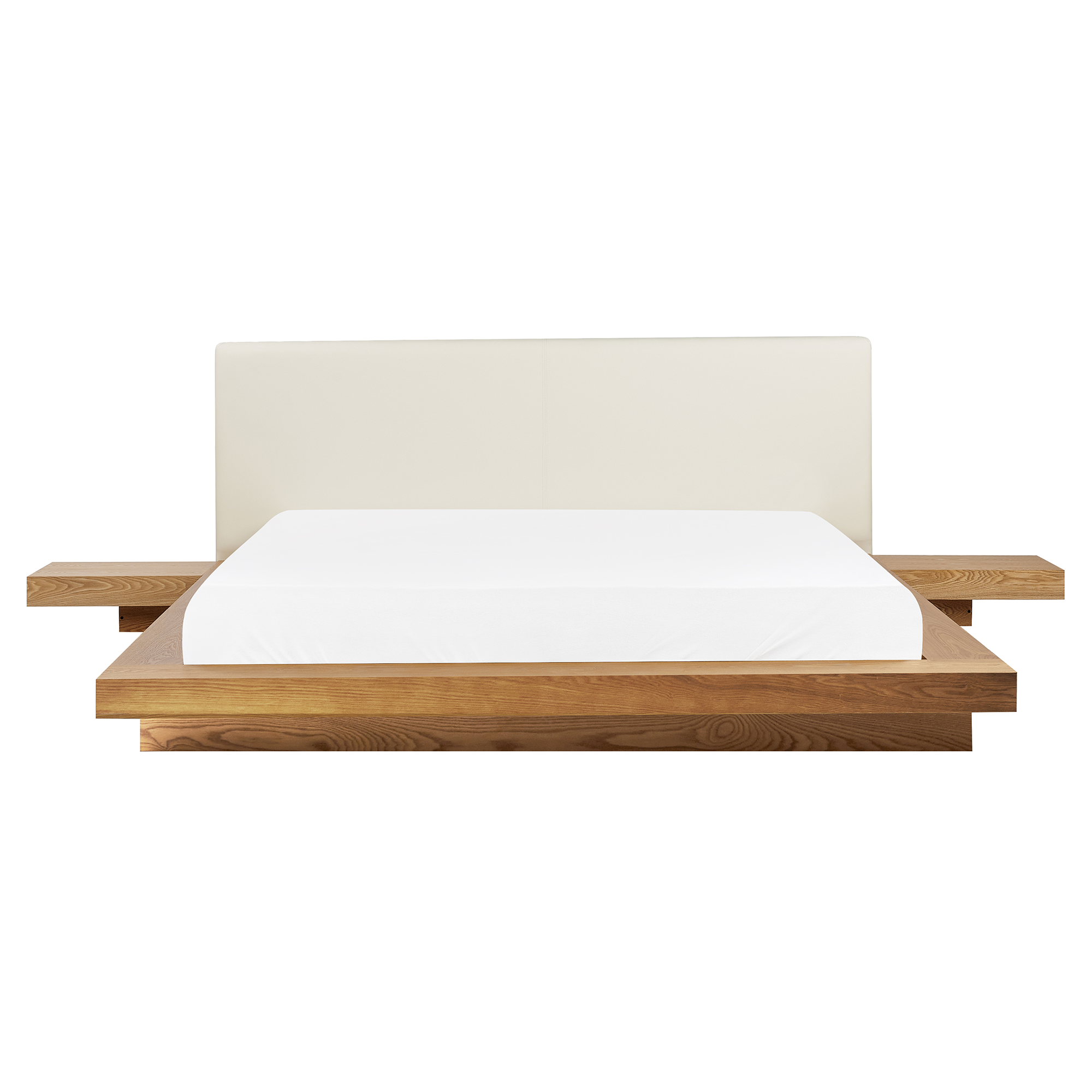 Waterbed met kunstleren hoofdbord hout lichtbruin 160 x 200 cm ZEN