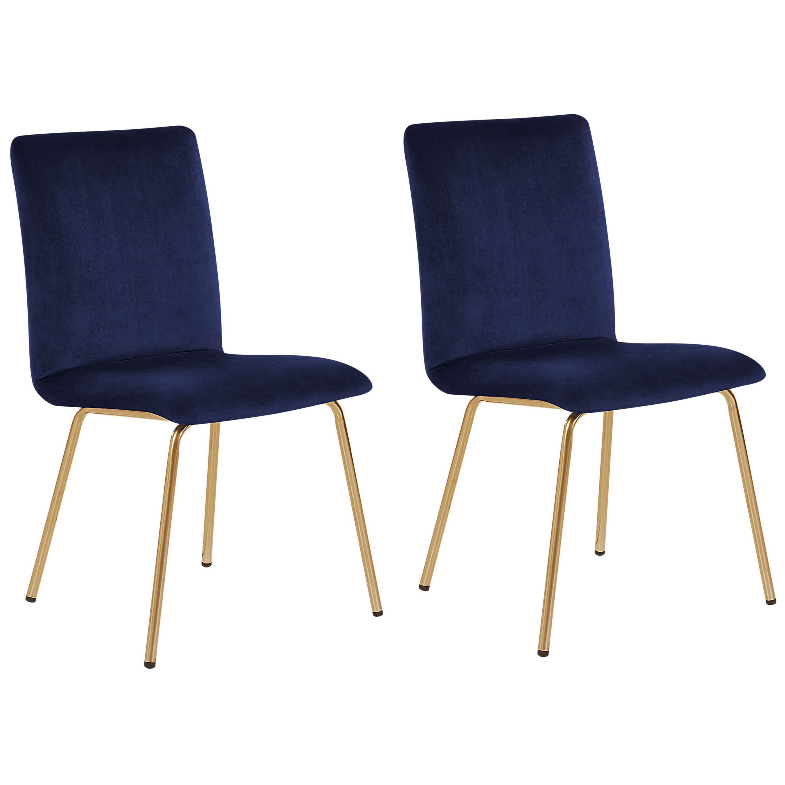 Eetkamerstoel Set van 2 Fluweel Marineblauw RUBIO