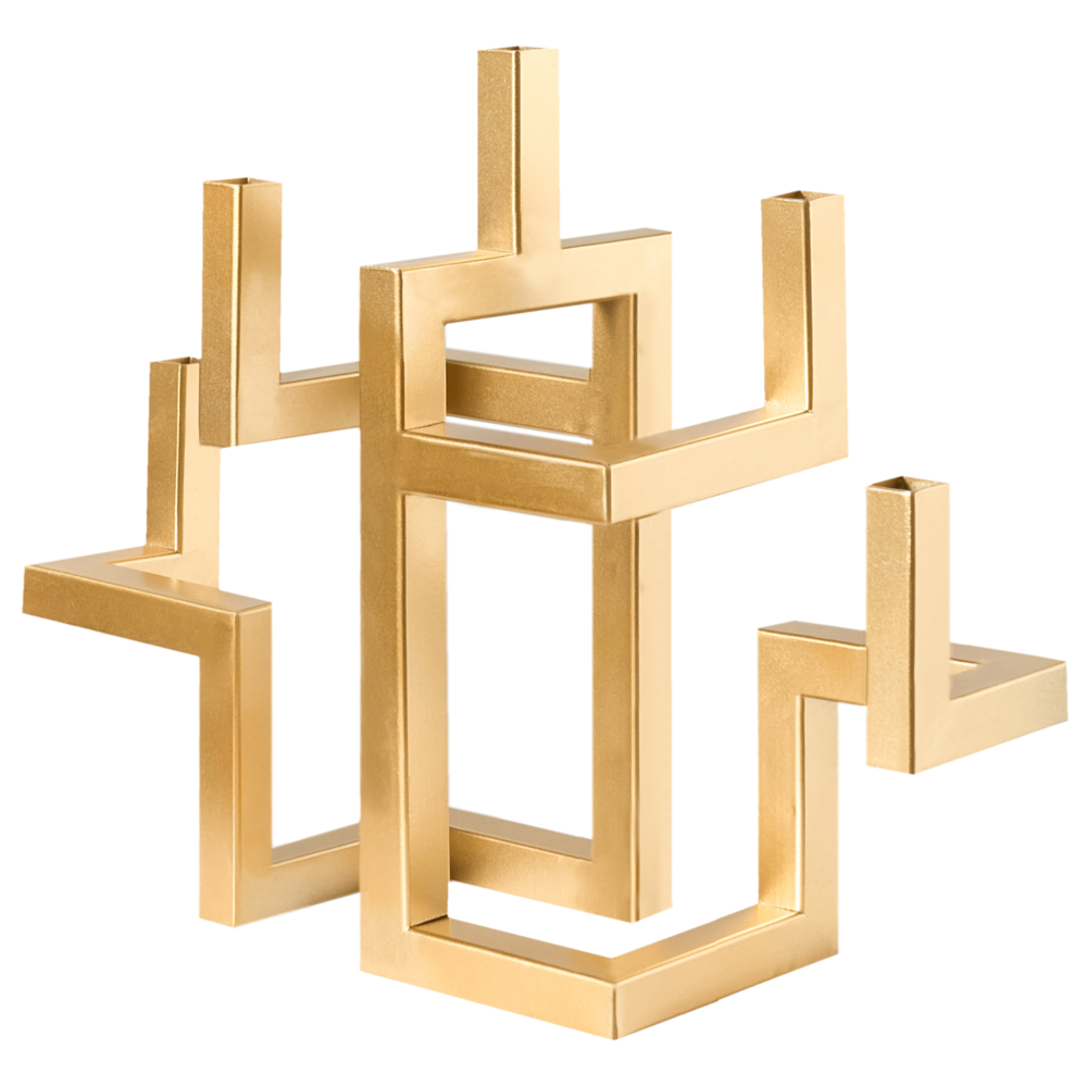 Portacandele oro a 5 bracci in ferro Decorazione moderna di design minimalista