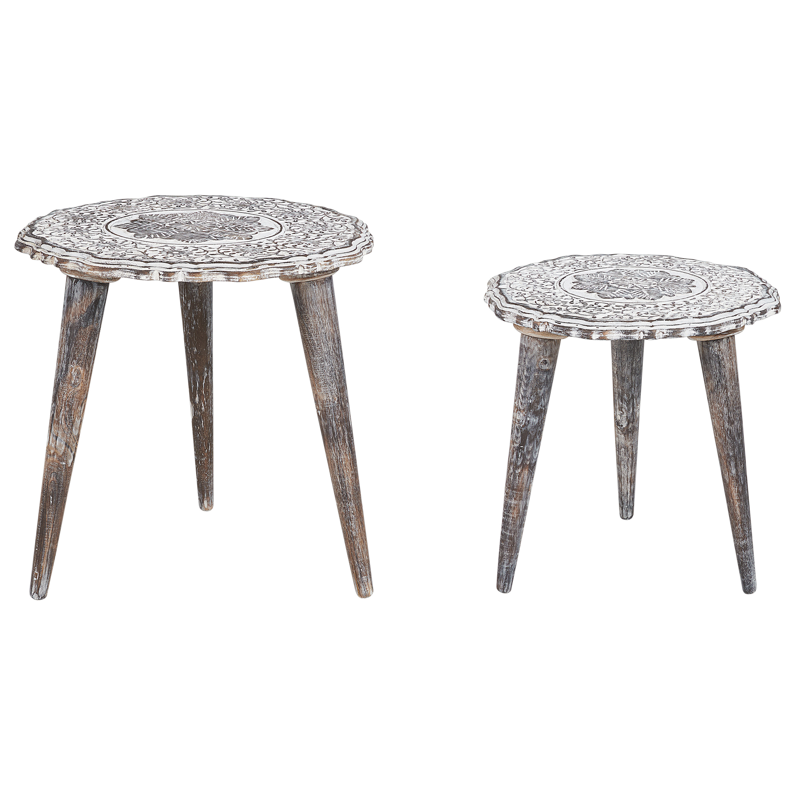 Bijzettafel set van 2 off-white ADRO