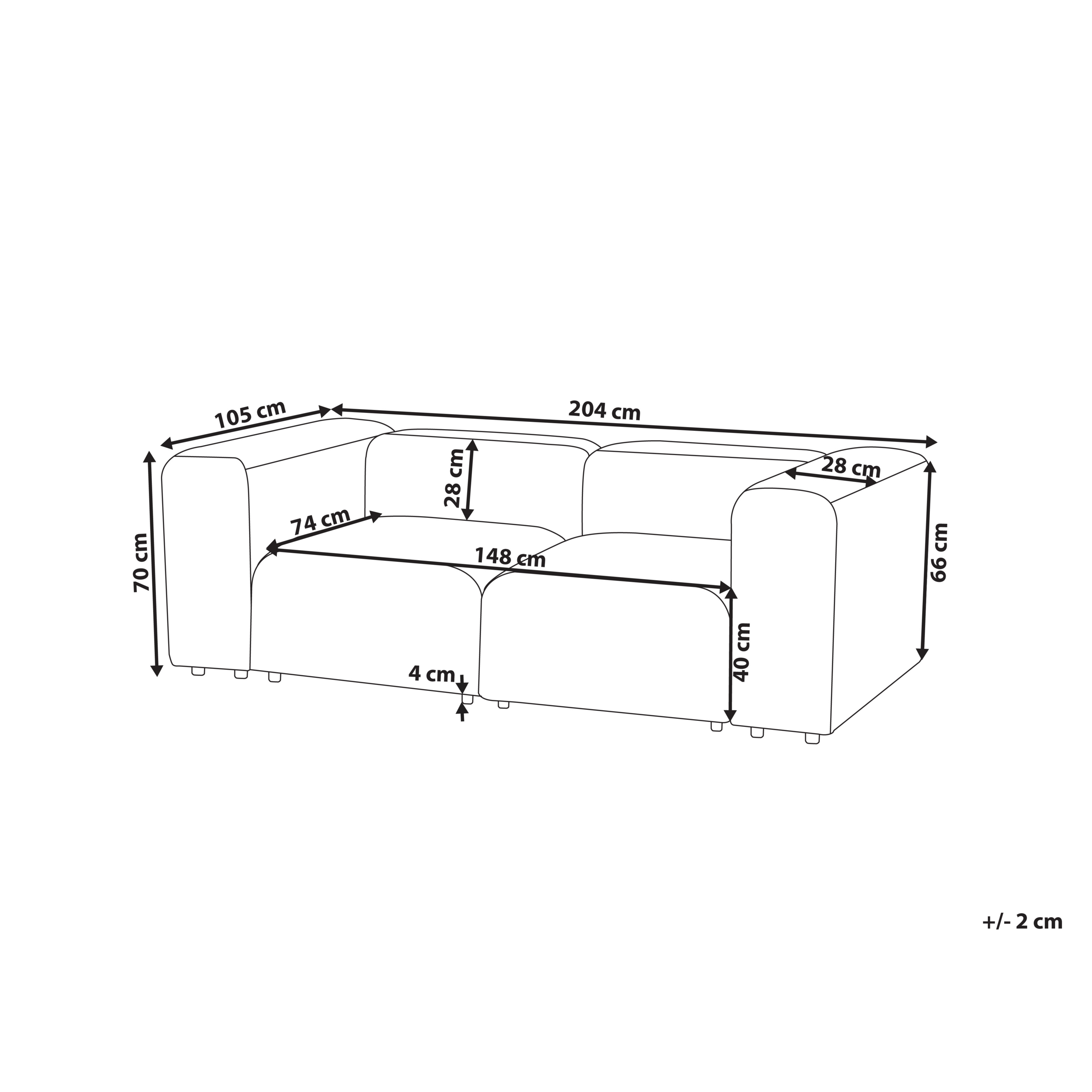 imagem de Sofá modular 2 lugares em veludo cinzento FALSTERBO3